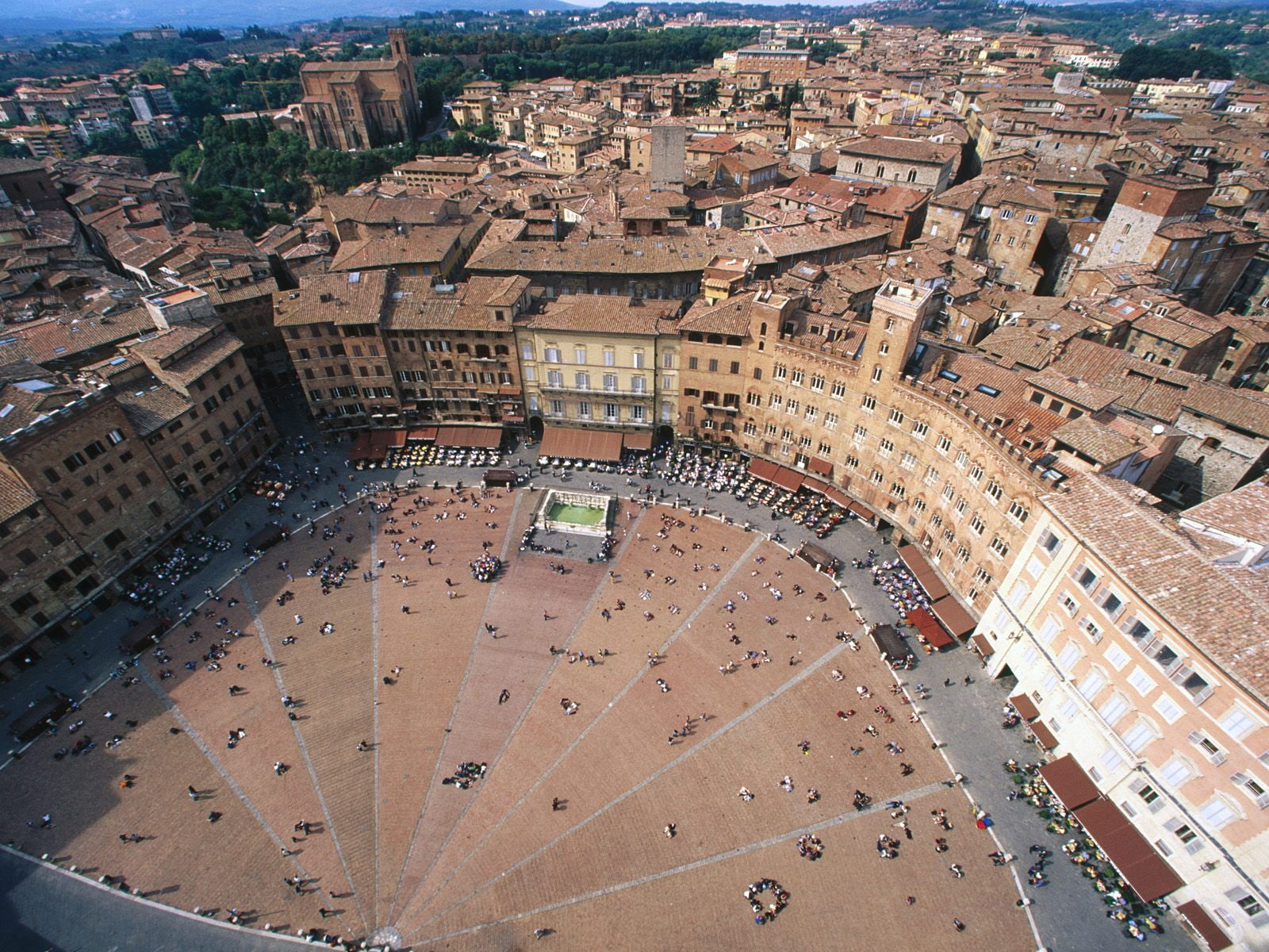 Aerial View of Piazza del Campo  Italy HD, world, travel, travel and world