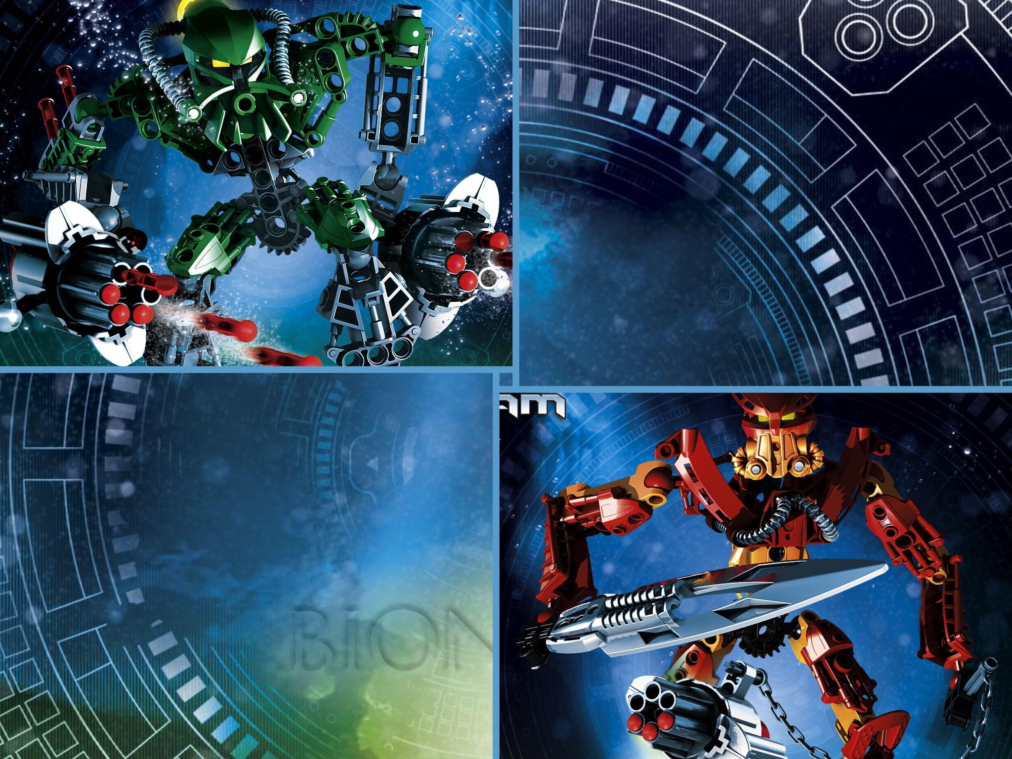 Bionicle, Toa, collage, blue