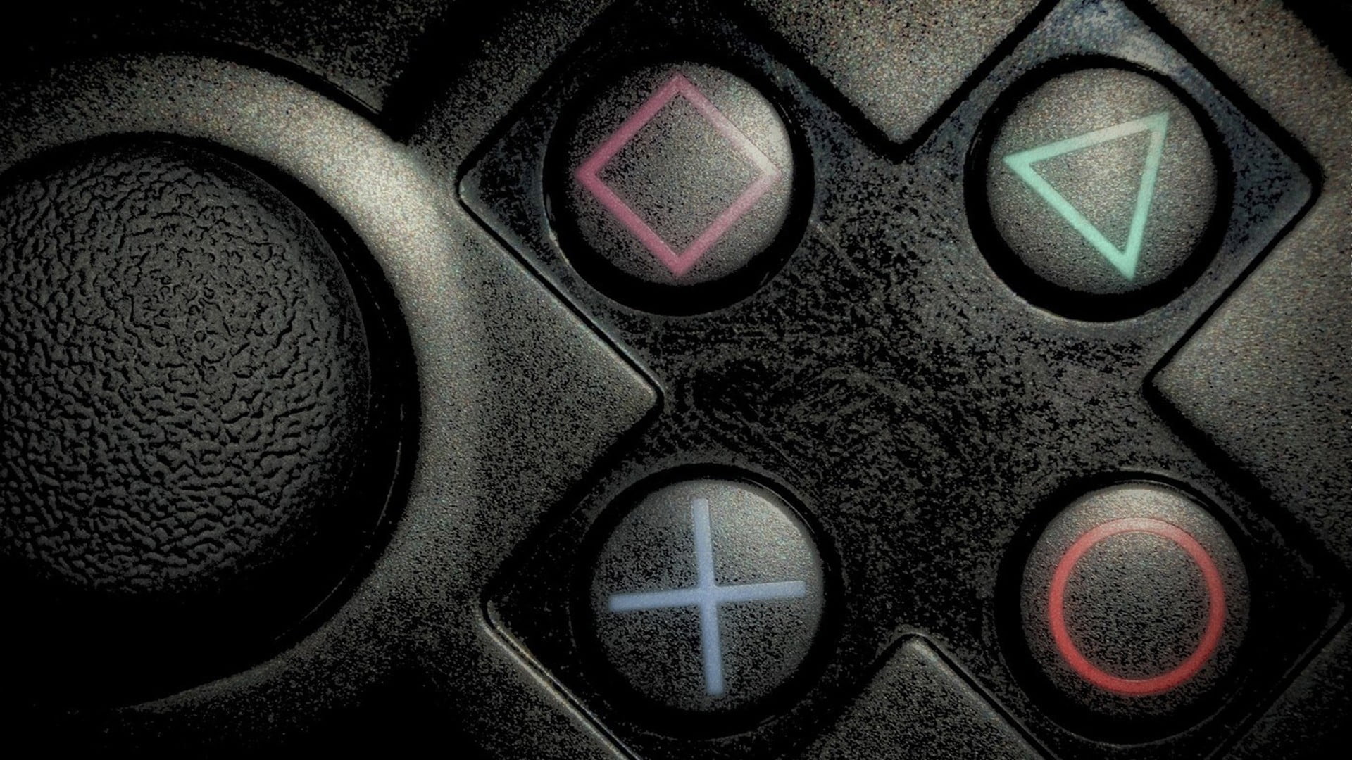 Sony game controller buttons, video games, PlayStation, backgrounds