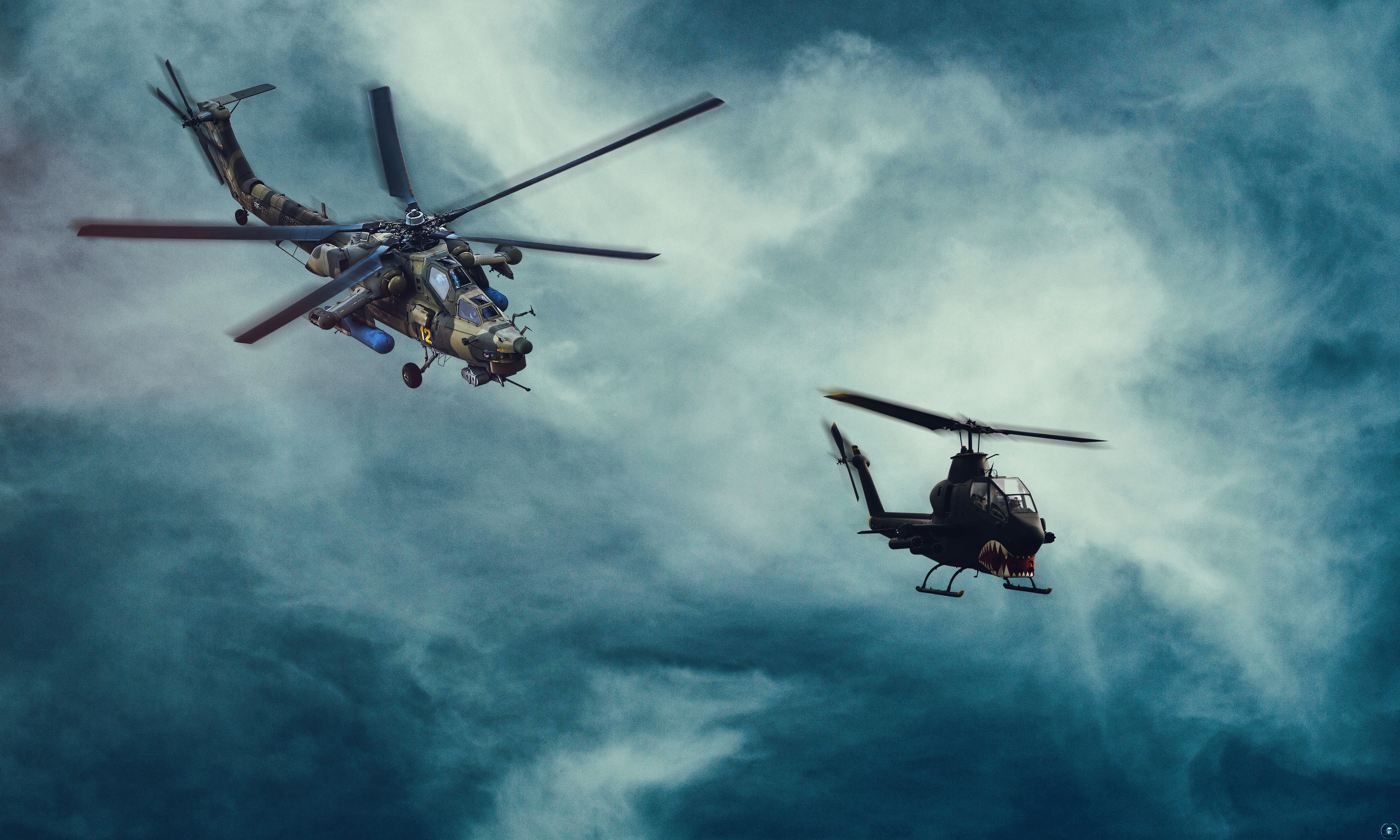 Helicopter, Cobra, USA, Russia, Photoshop, AH-1, Bell AH-1