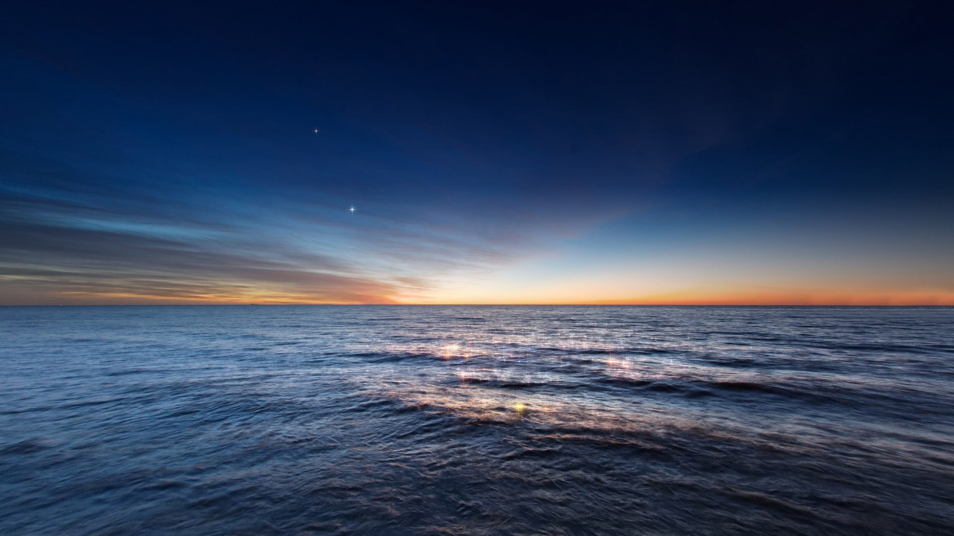 body of water, nature, HDR, sea, sunset, sky, horizon, horizon over water