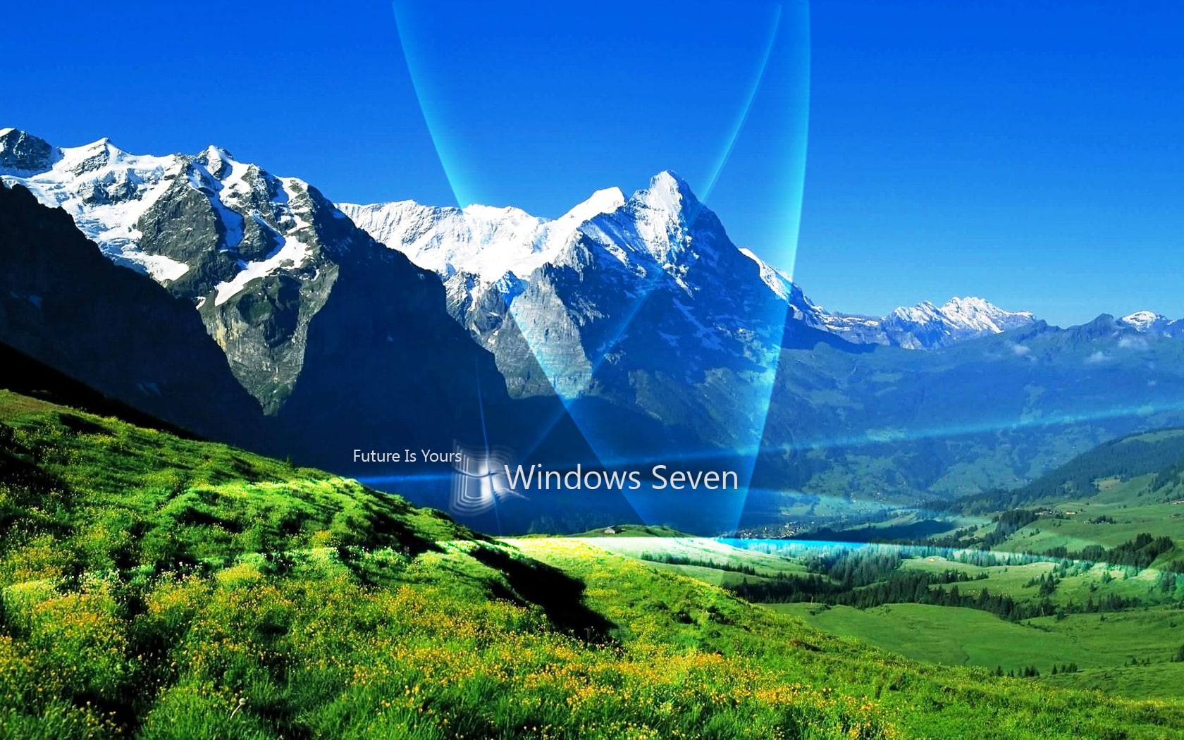 7 blue Wallpaper 87 - Windows 7 Nature Mountains HD Art, Green
