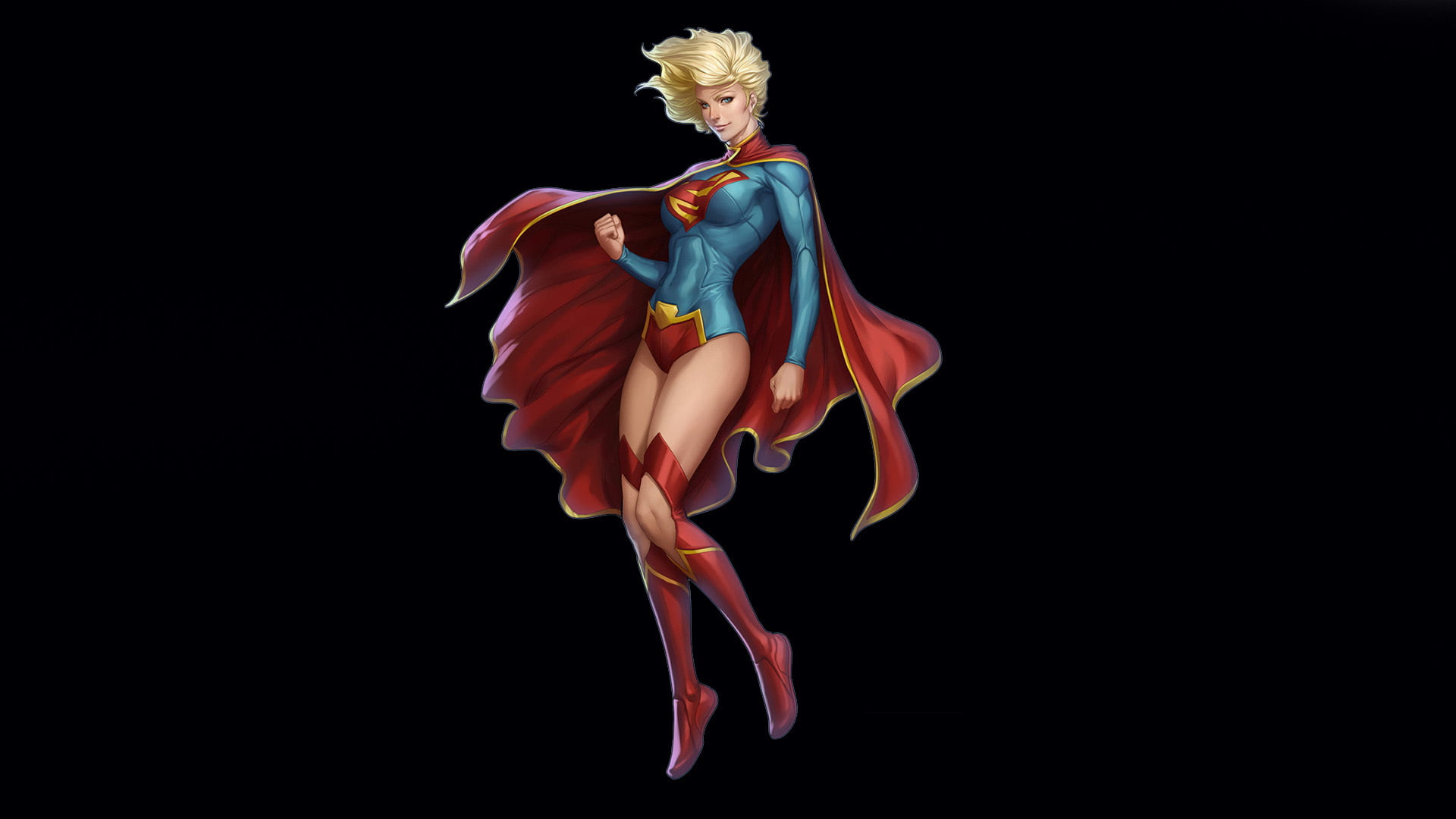 Supergirl illustration, look, costume, cloak, DC Comics, Kara Zor-El