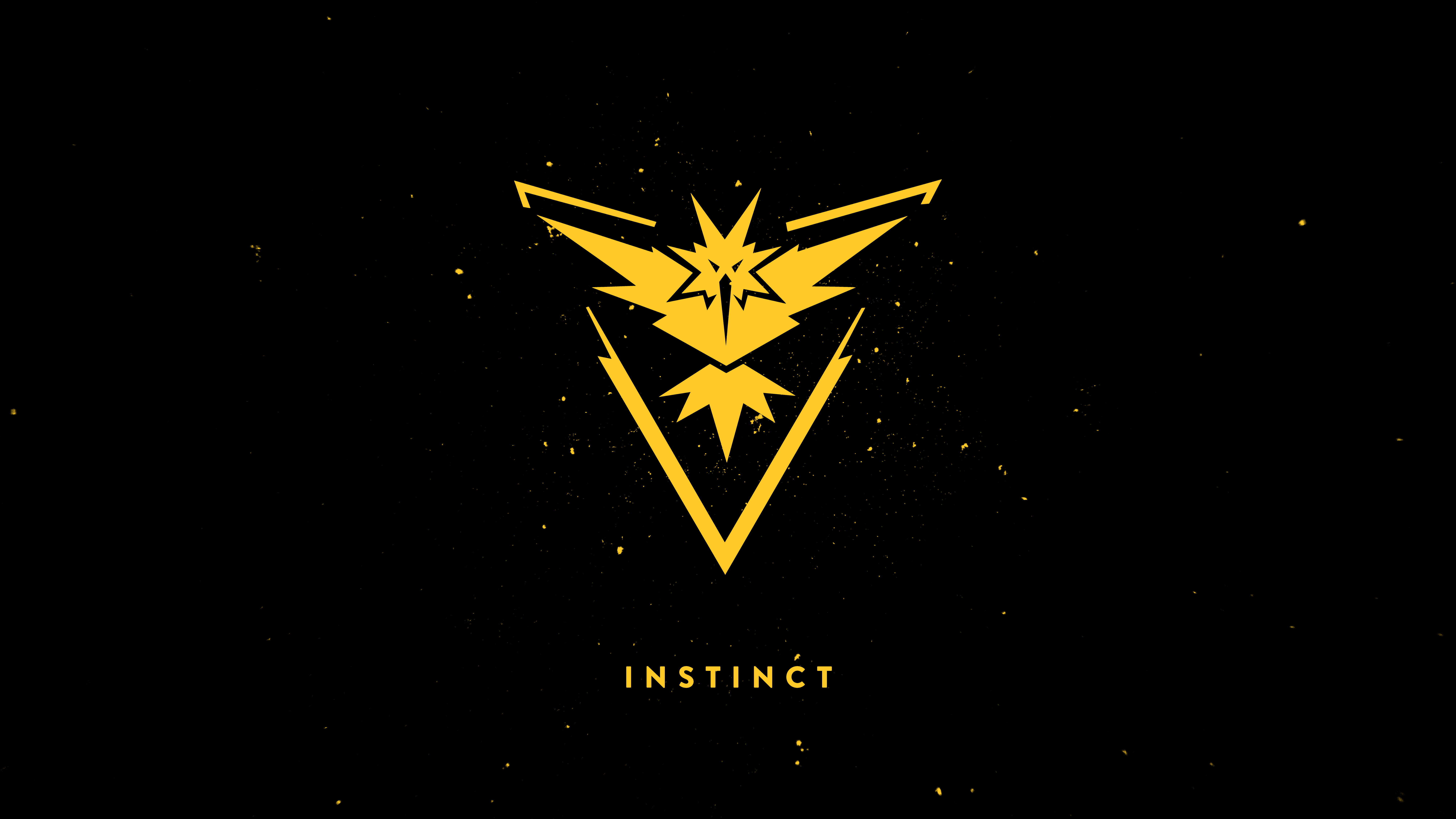 team instinct, pokemon go, games, 8k, night, star shape, yellow