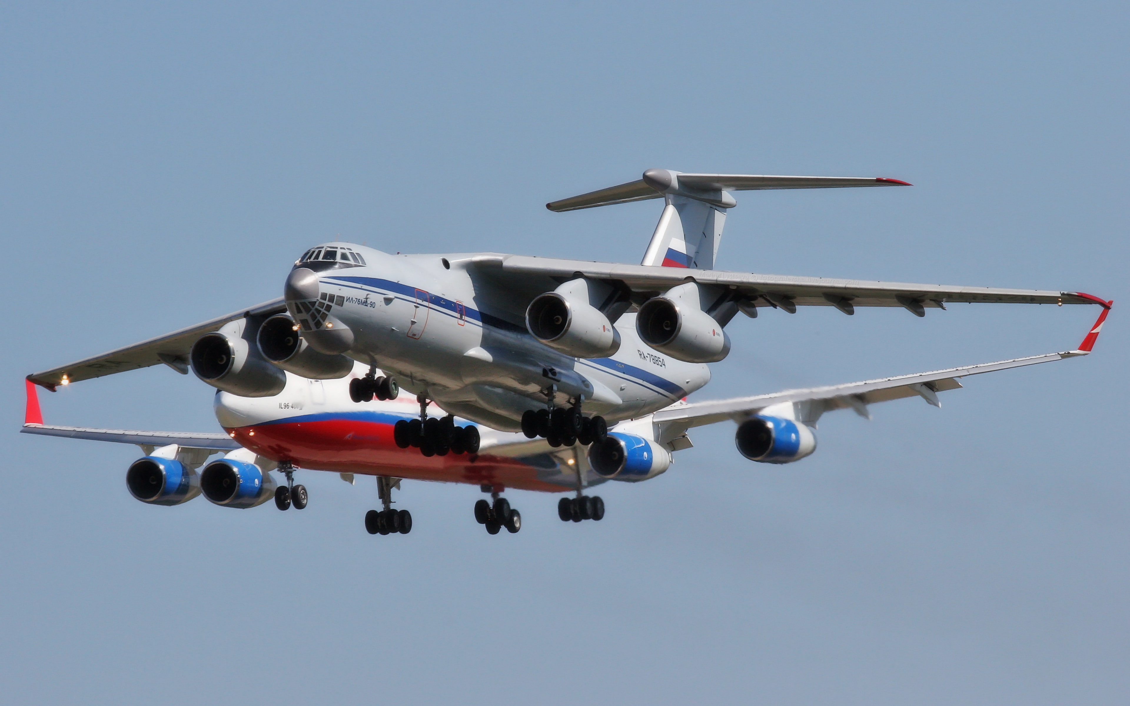 airplanes, sky, russian air force, flight, il-96, il-76