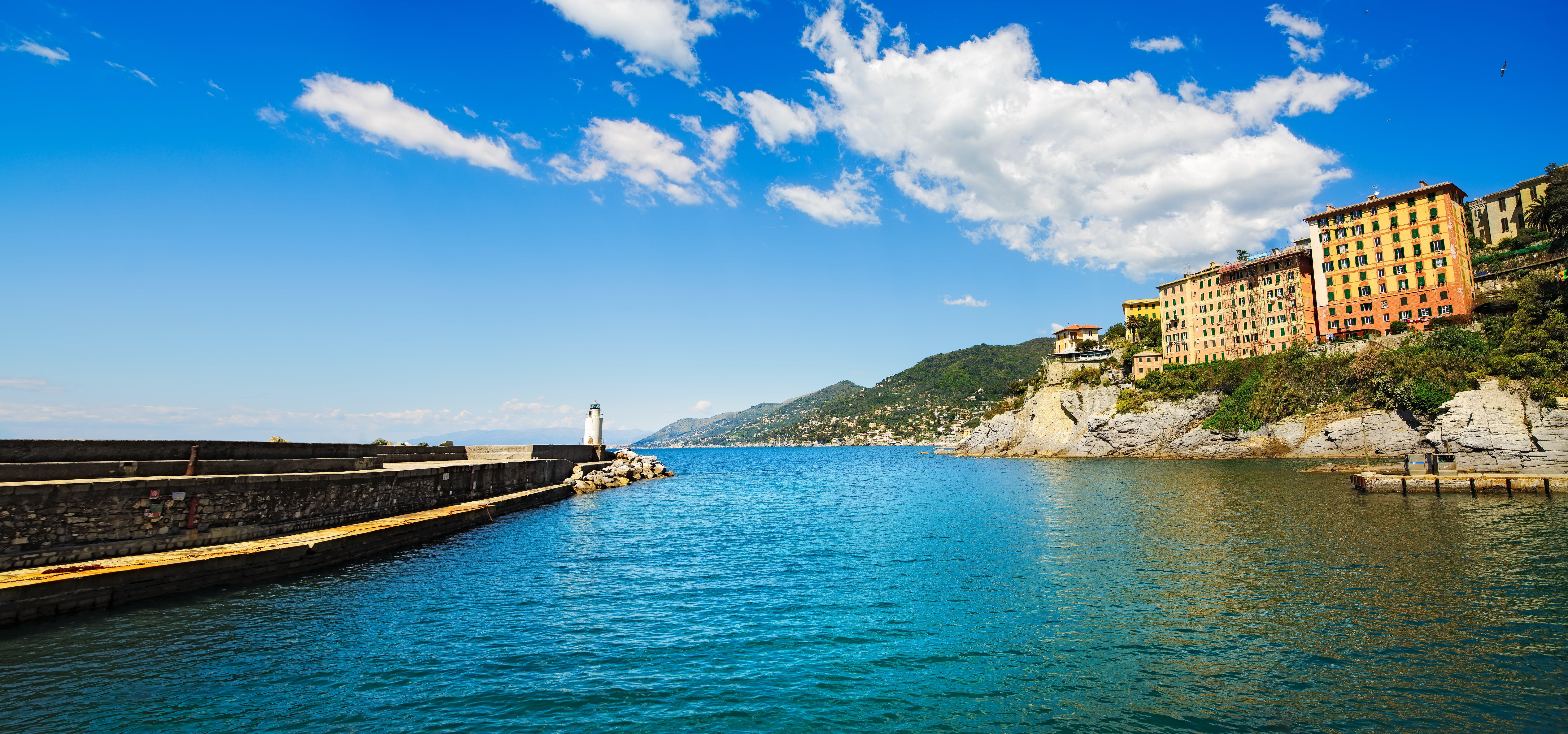 sea, beach, shore, Italy, travel, Camogli, Liguria, basilica