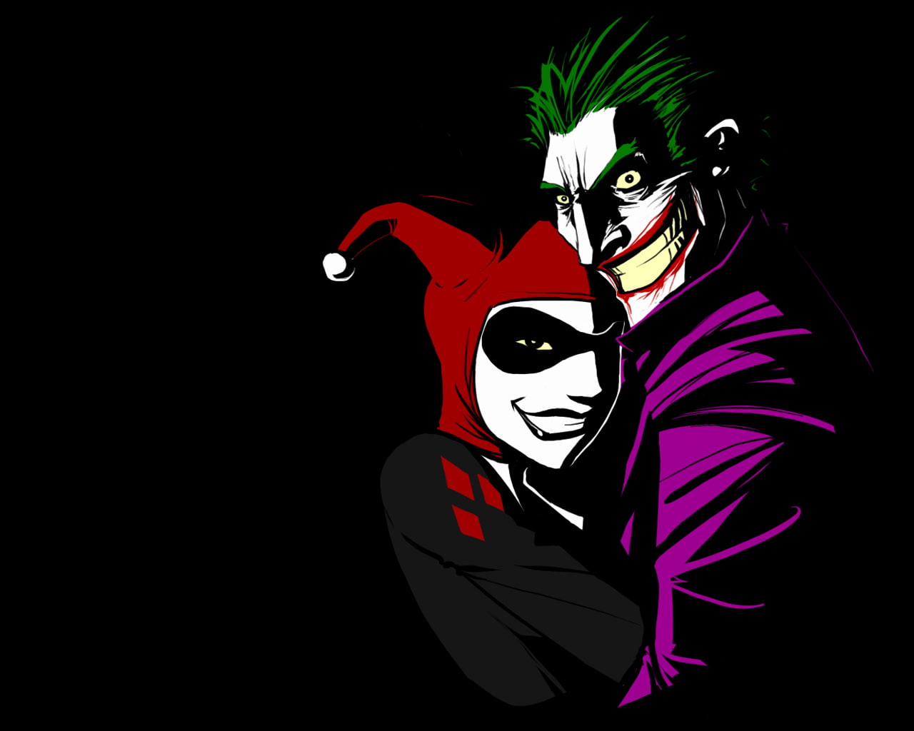 Joker Batman Harley Quinn Black HD, cartoon/comic
