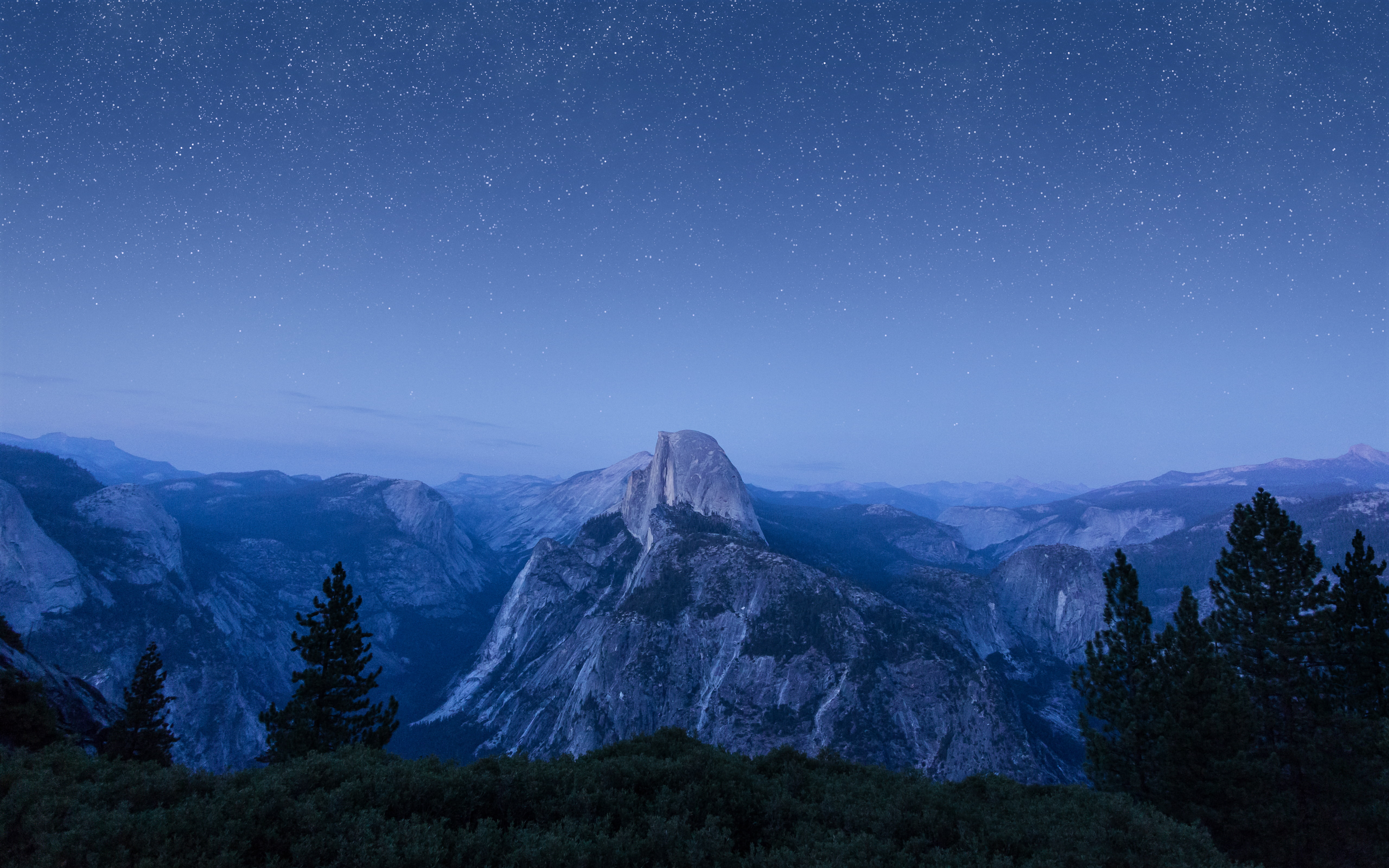 El Capitan, Yosemite National Park, Mountains, Starry sky, OS X El Capitan
