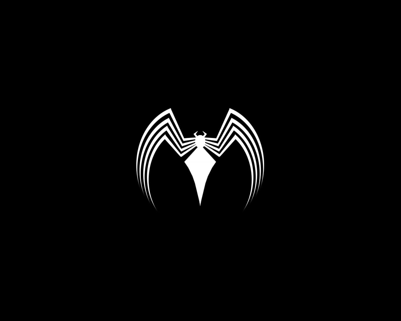 Spiderman logo, Venom, Spider-Man, symbols, black background
