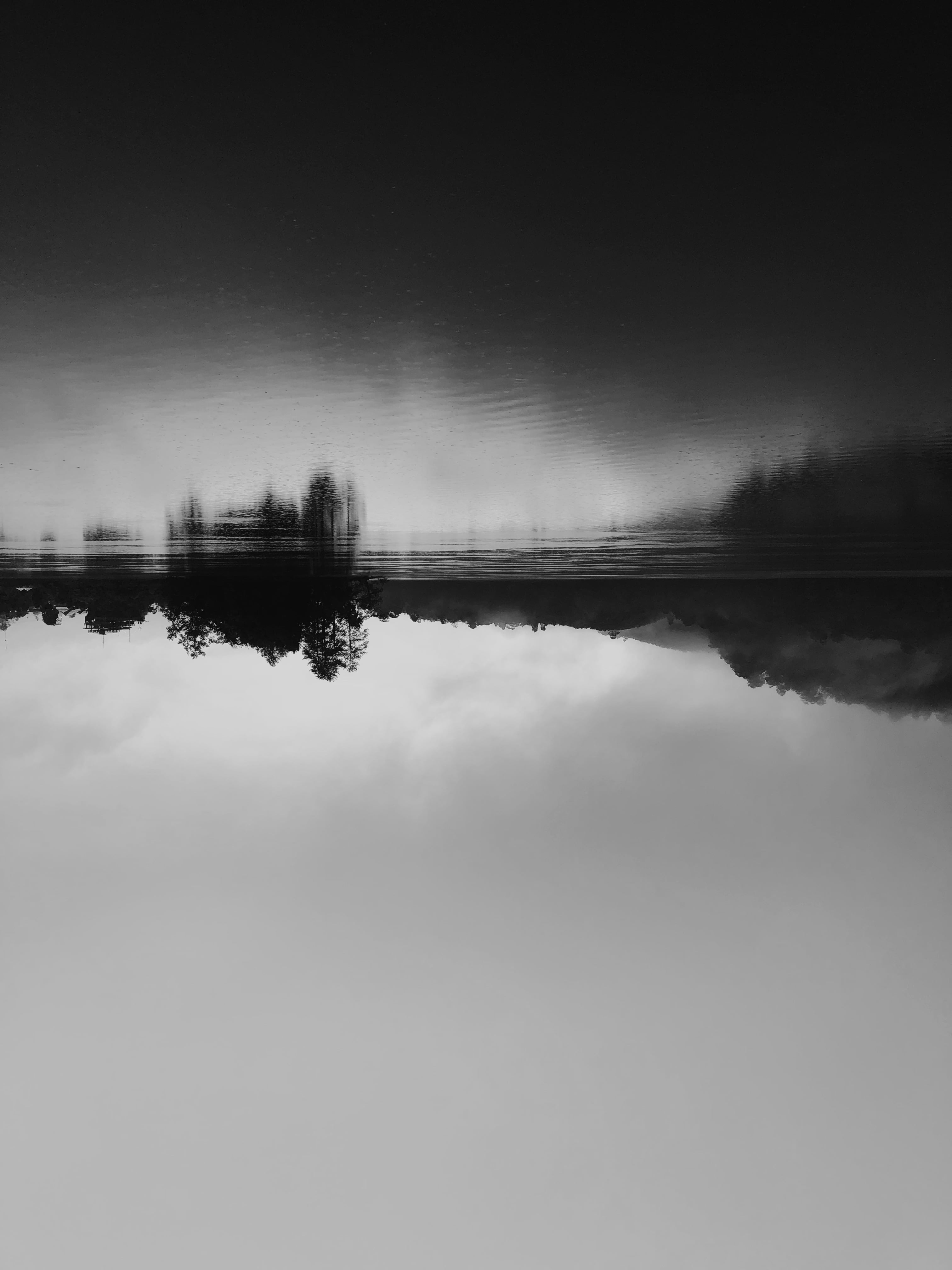 horizon, river, bw, reflection, lake, water, sky, tranquility