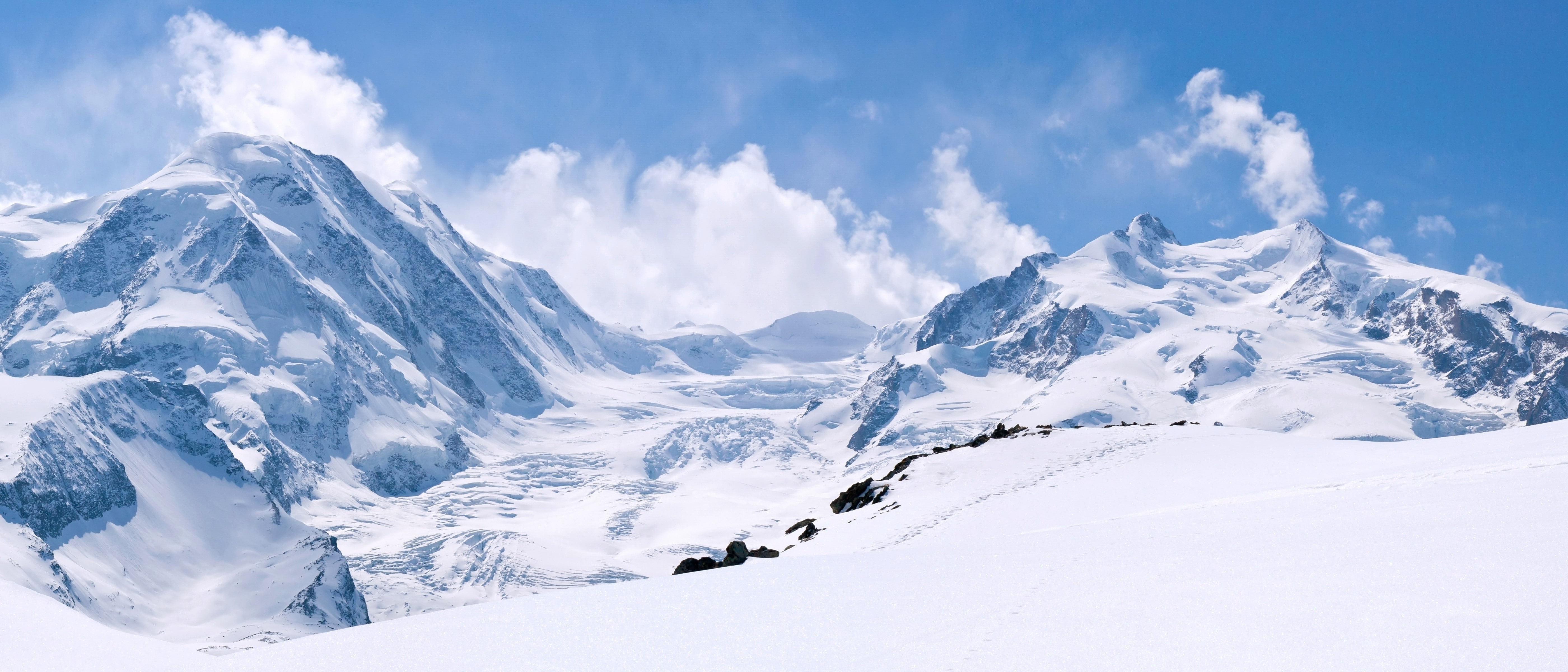 landscape, snow, cold temperature, winter, mountain, cloud - sky