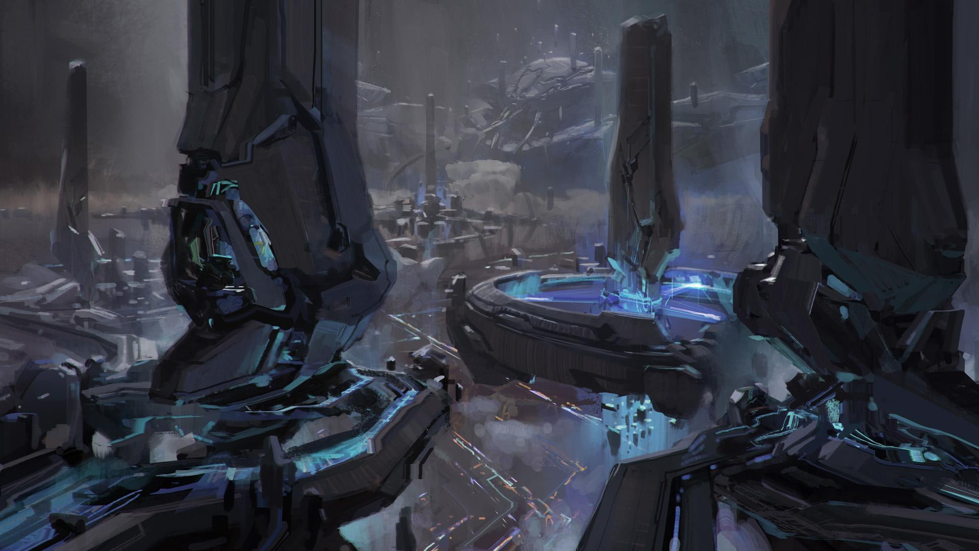fantasy art, futuristic, concept art, Halo 5: Guardians, video games