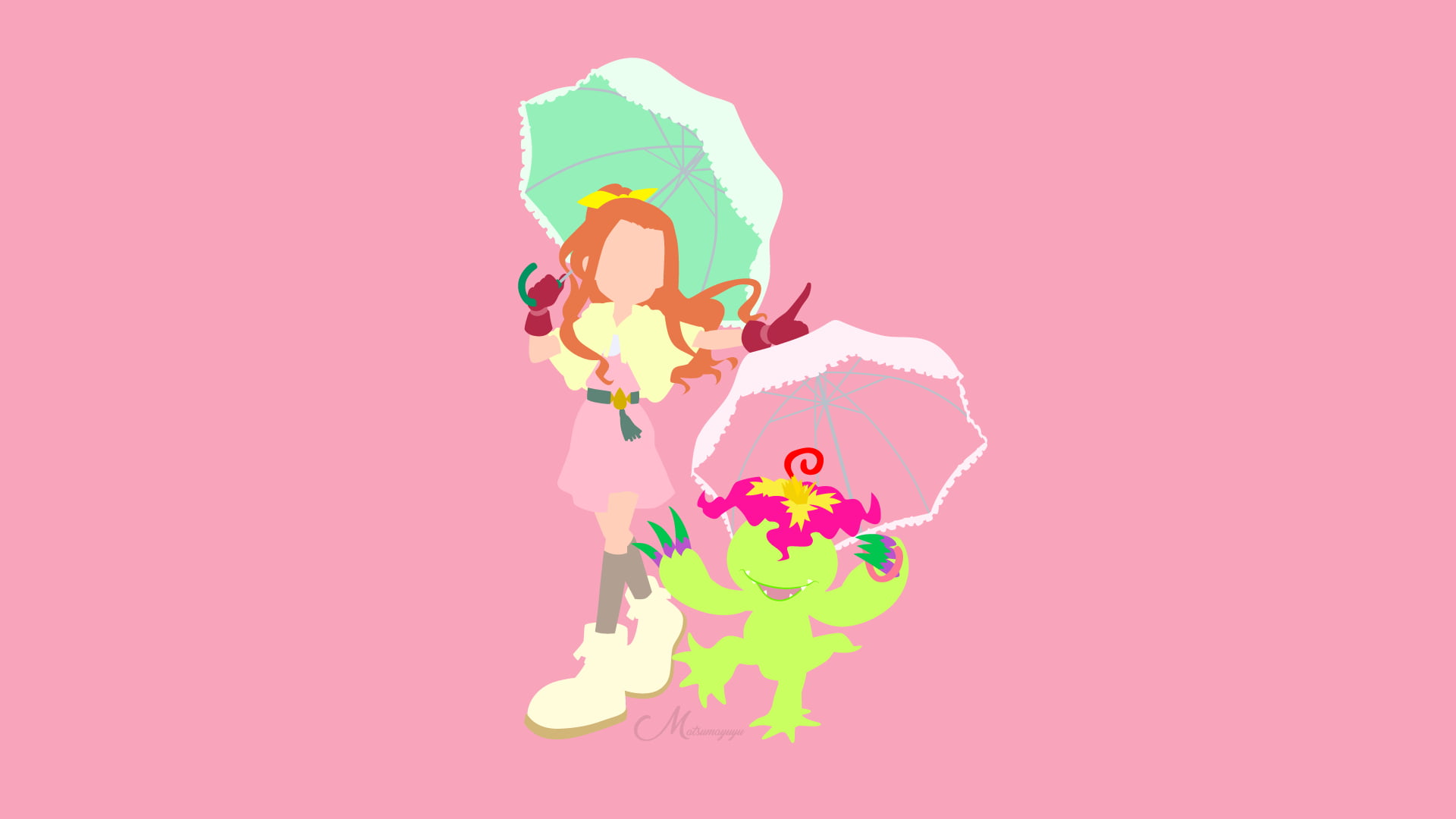 Digimon, Mimi Tachikawa, Minimalist, Palmon (Digimon), Vector