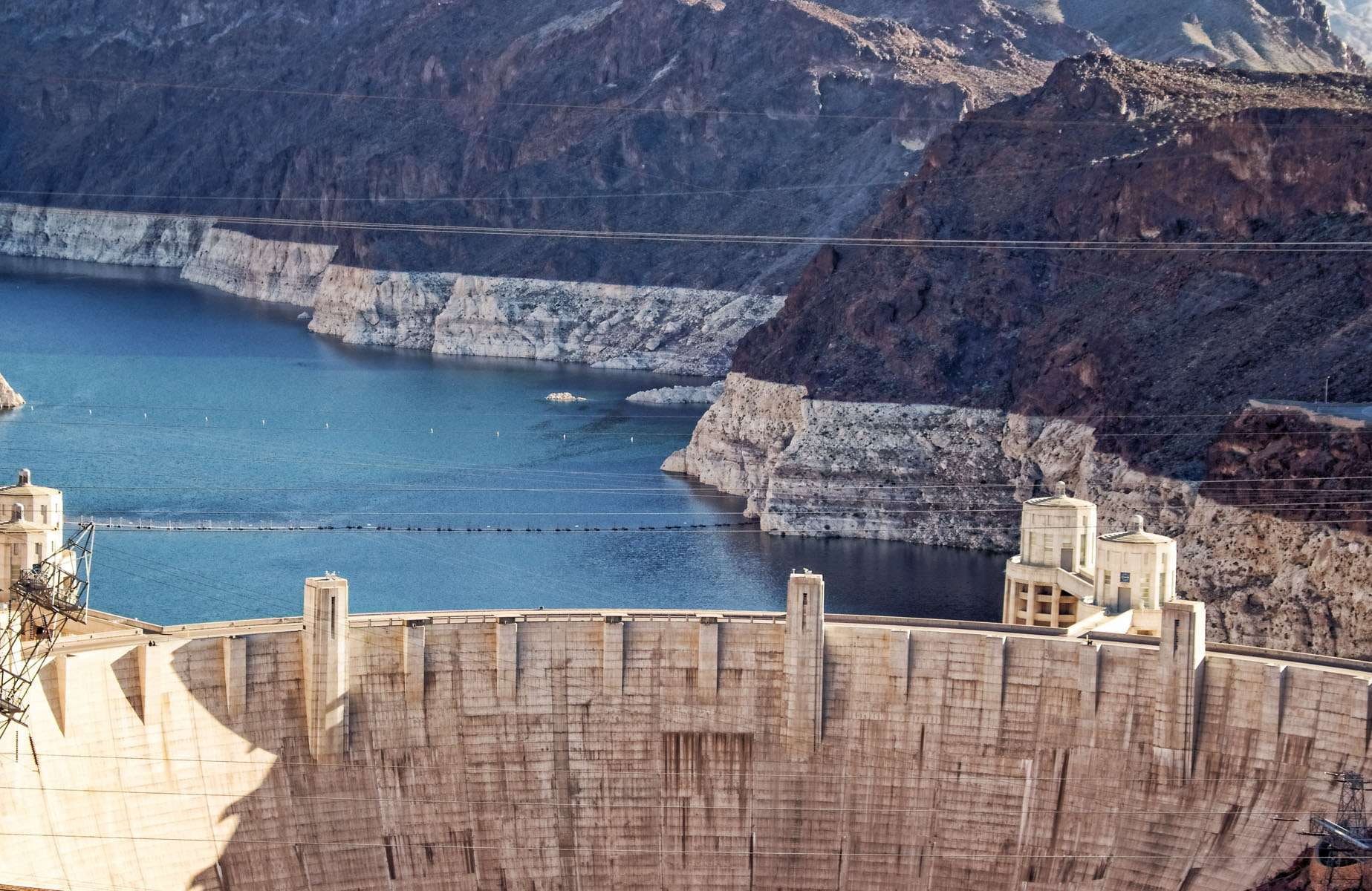 dam, hoover, nevada, water, mountain, nature, day, sea, no people