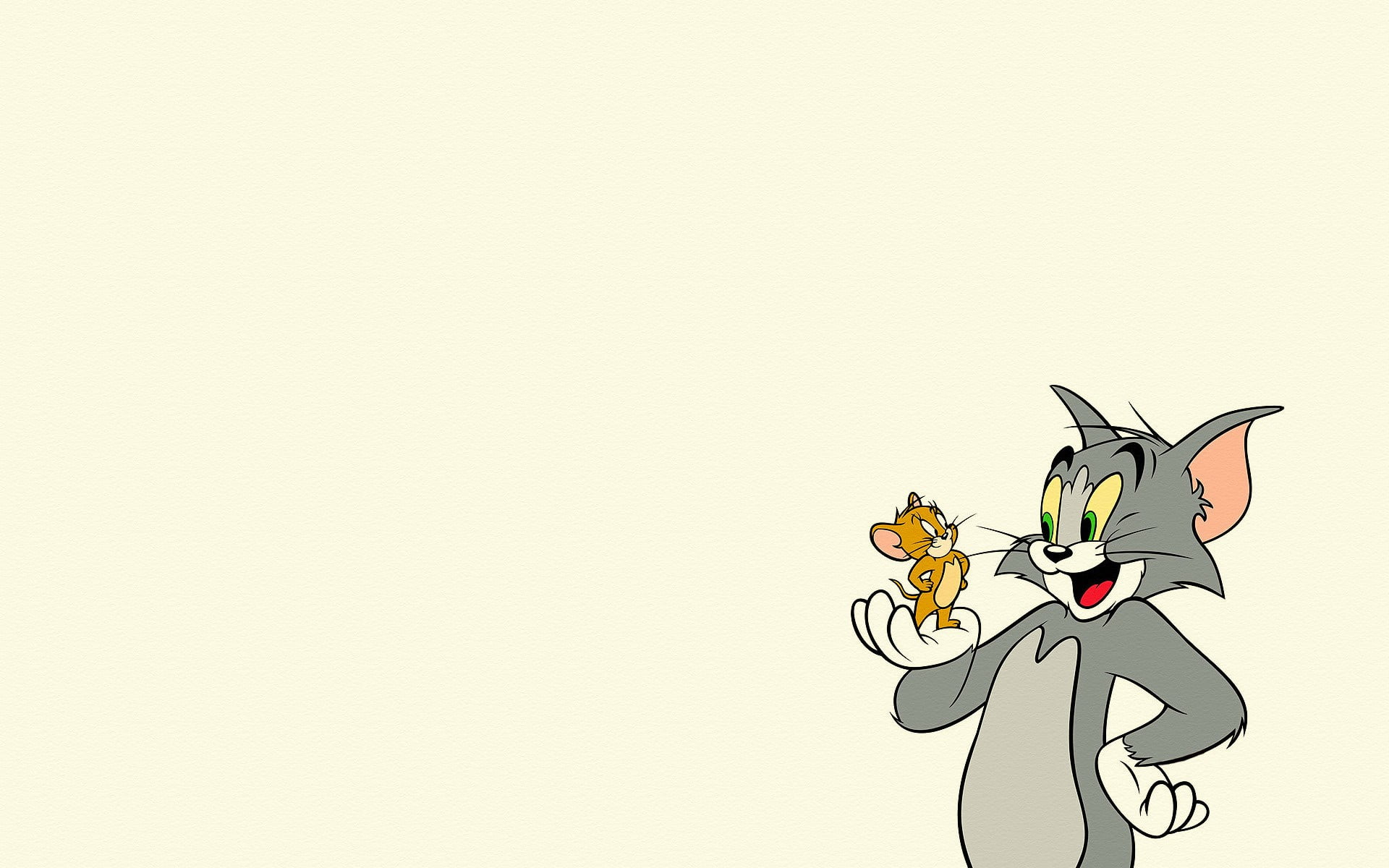 Tom & Jerry digital wallpaper, Tom and Jerry, cartoon, copy space
