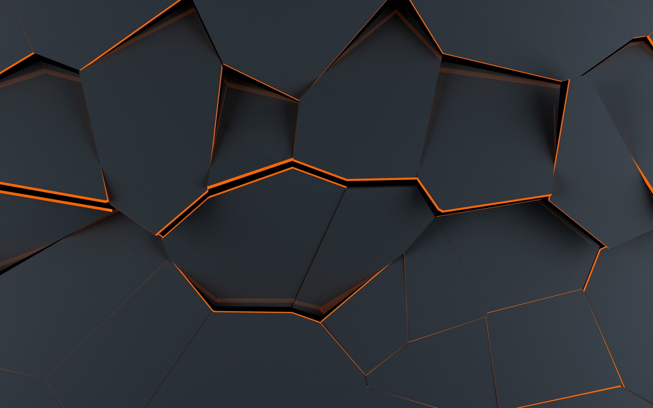 black digital wallpaper, polygon art, abstract, material style