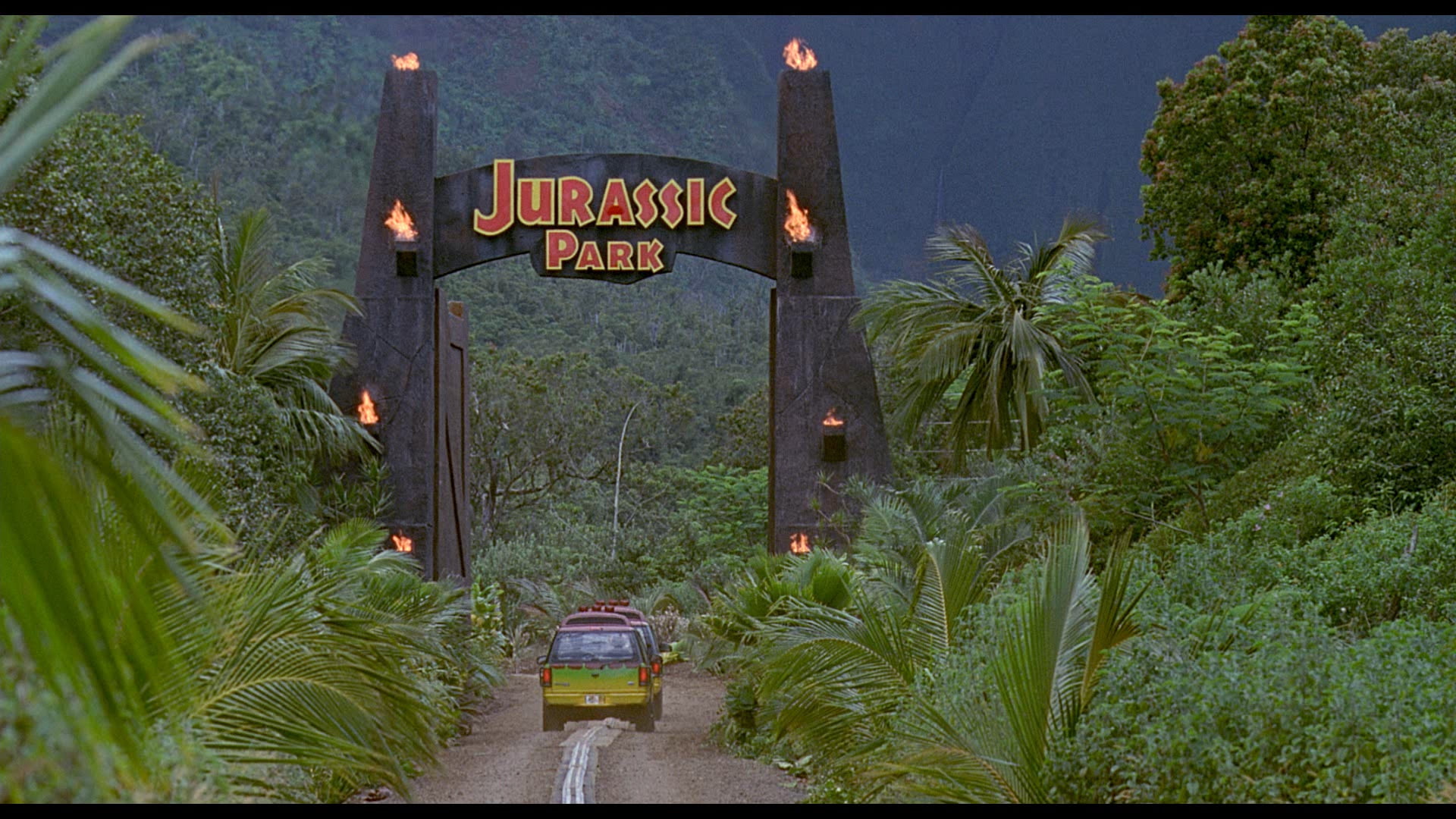 Jurassic Park, plant, text, communication, tree, sign, western script
