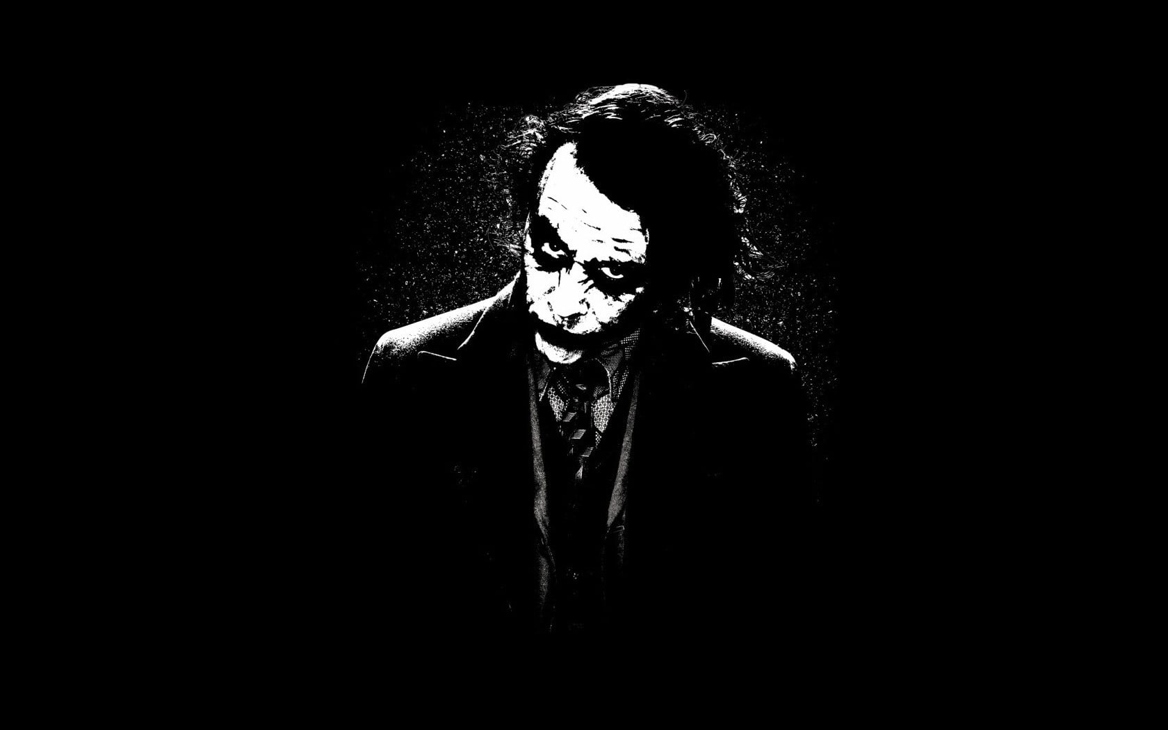 The Joker Batman, The Dark Knight, Heath Ledger, monochrome, movies