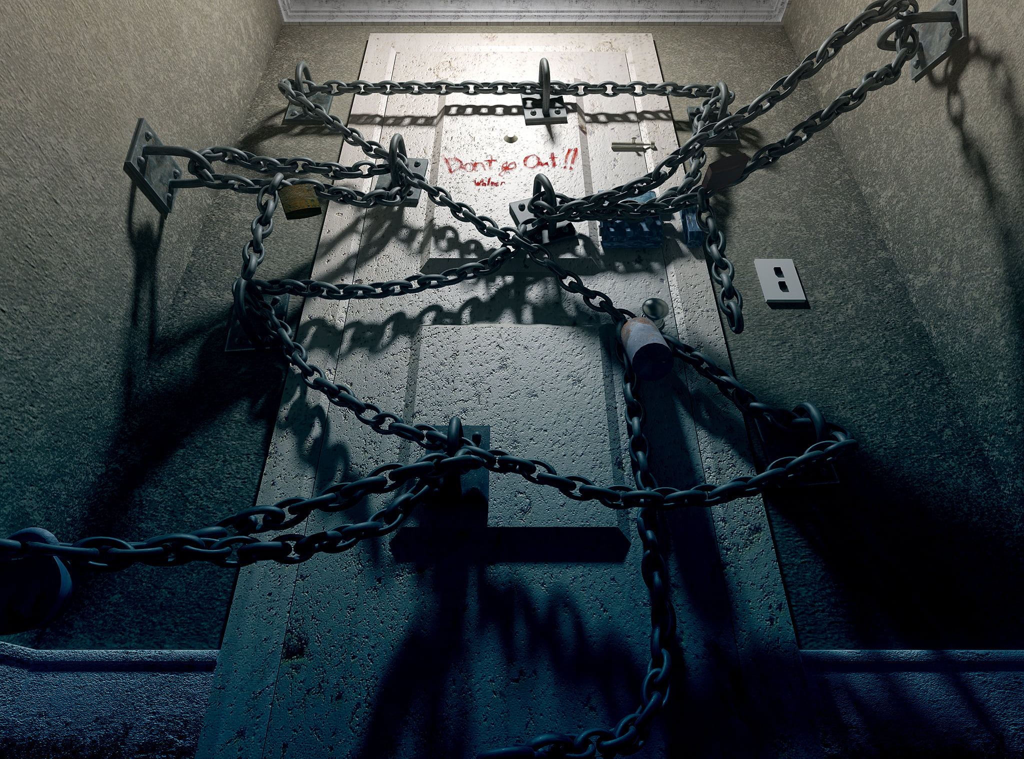 black metal chain, Silent Hill, chains, door, video games, connection