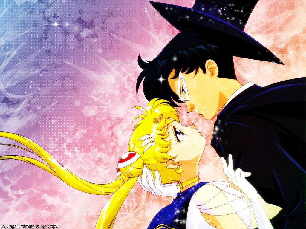 Anime Mamoru Super Sailor Moon and Tuxedo Mask Anime Sailor Moon HD Art