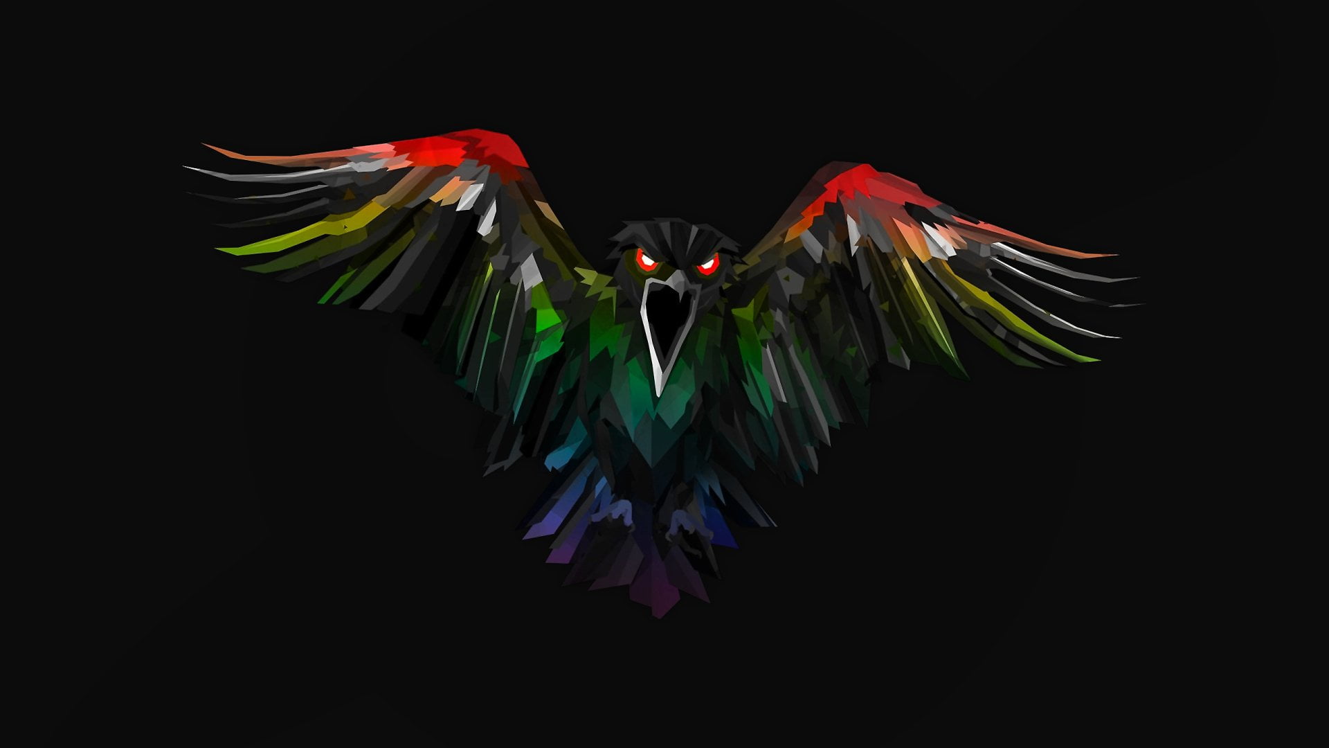 Music, Knife Party, Album Cover, Artistic, Bird, Colors, Rainbow