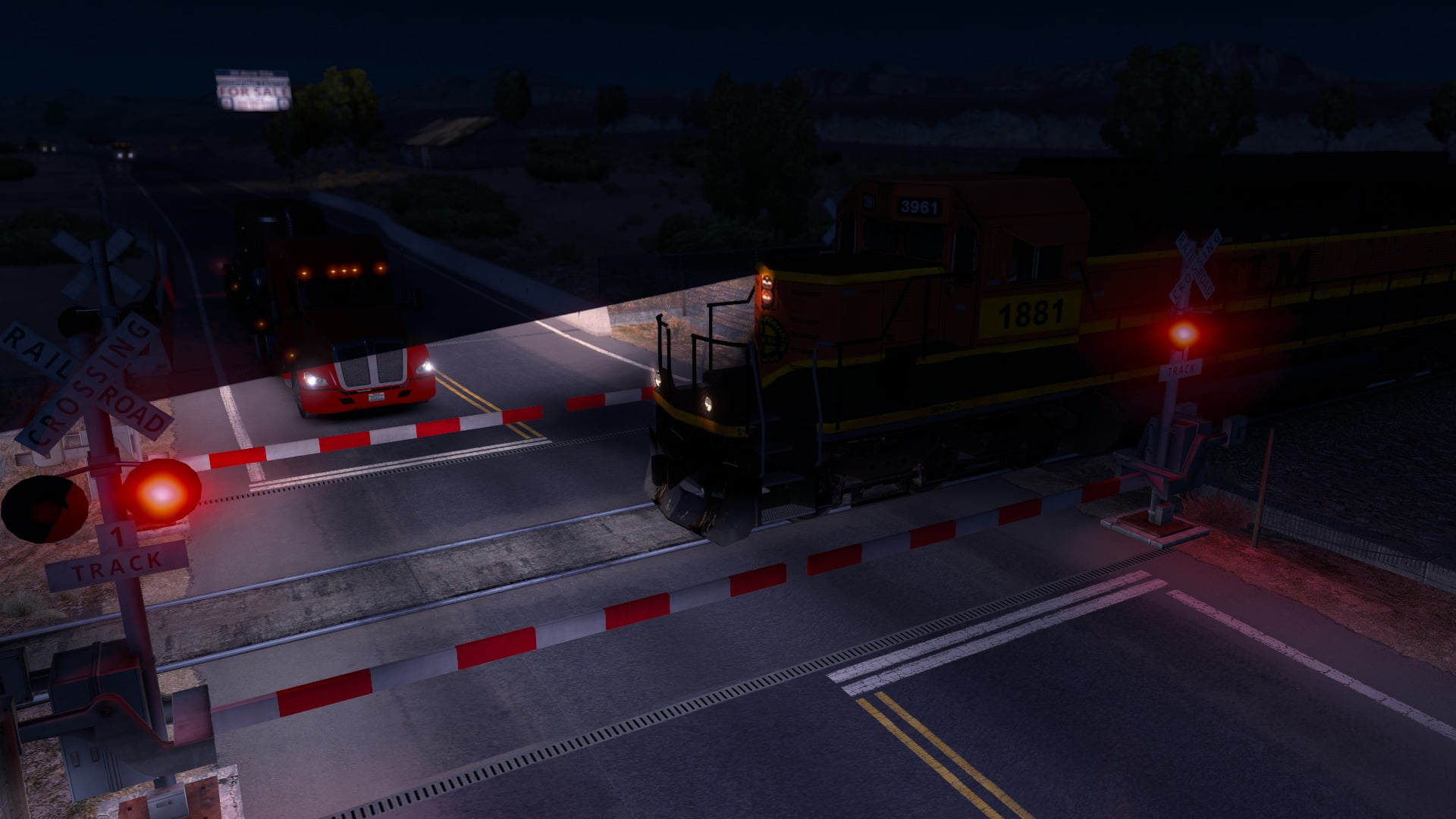 American Truck Simulator, transportation, night, road, illuminated