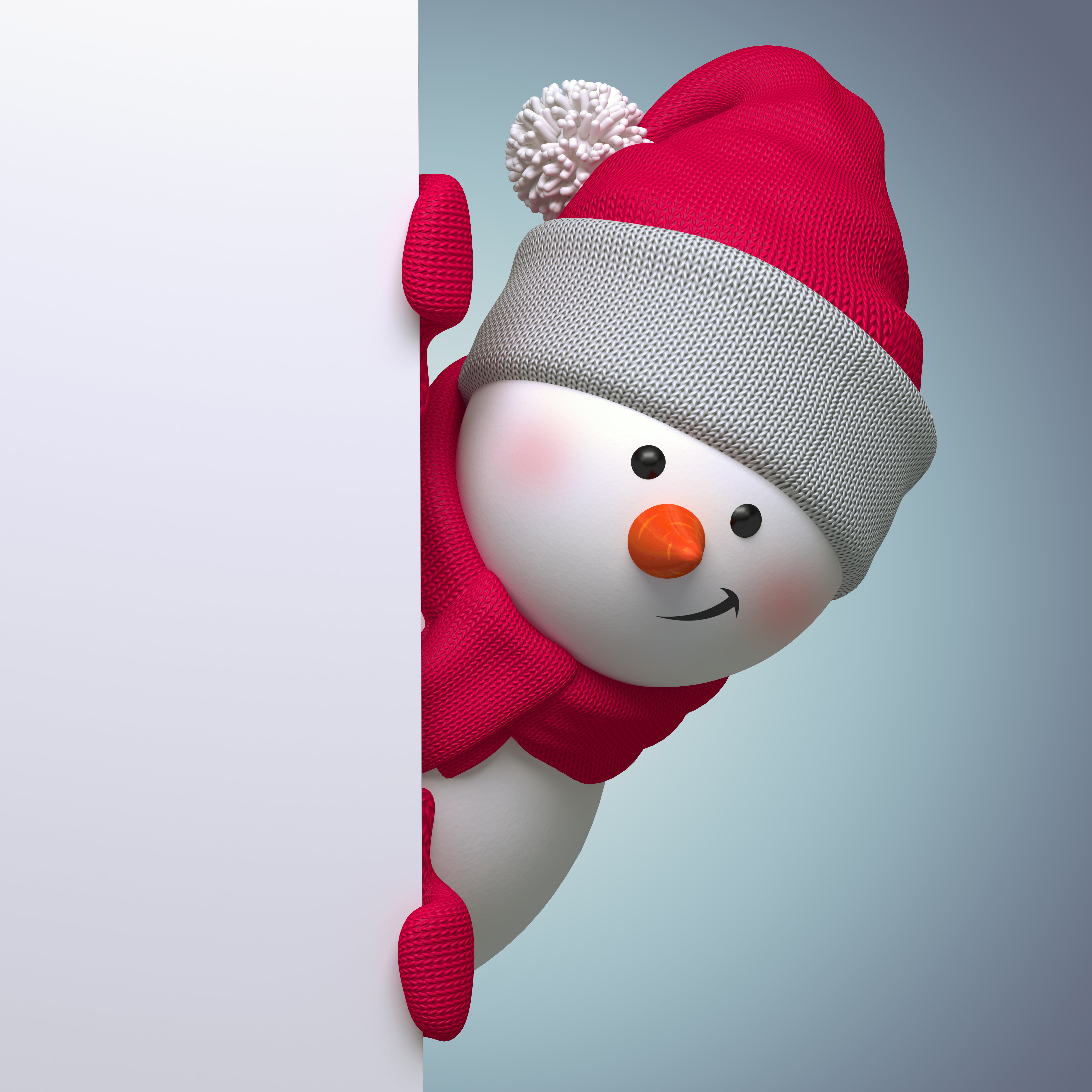 snowman illustration, rendering, new year, christmas, cute, banner