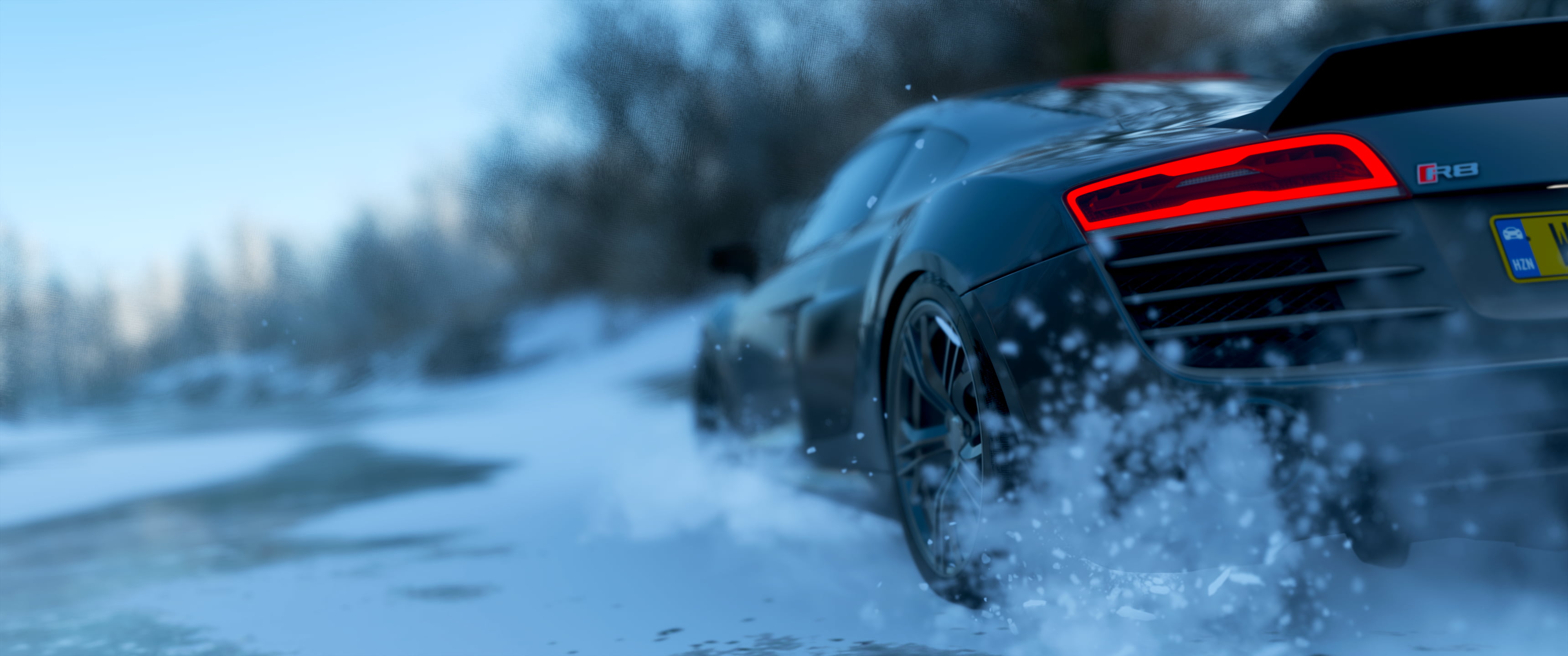 Audi R8 V10, Forza Horizon 4, snow, car, luxury, WALLHAVN