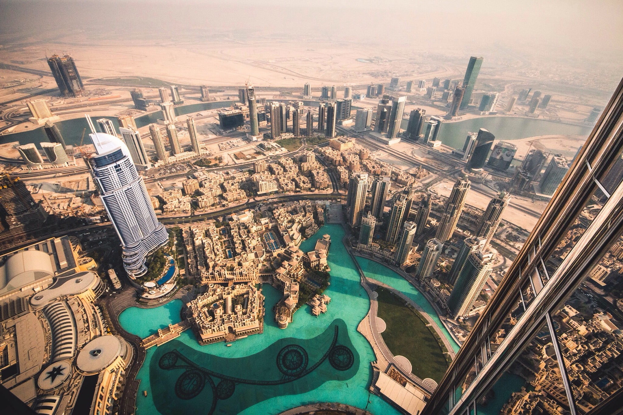city buildings, Dubai, sky, skyscraper, cityscape, desert, building exterior