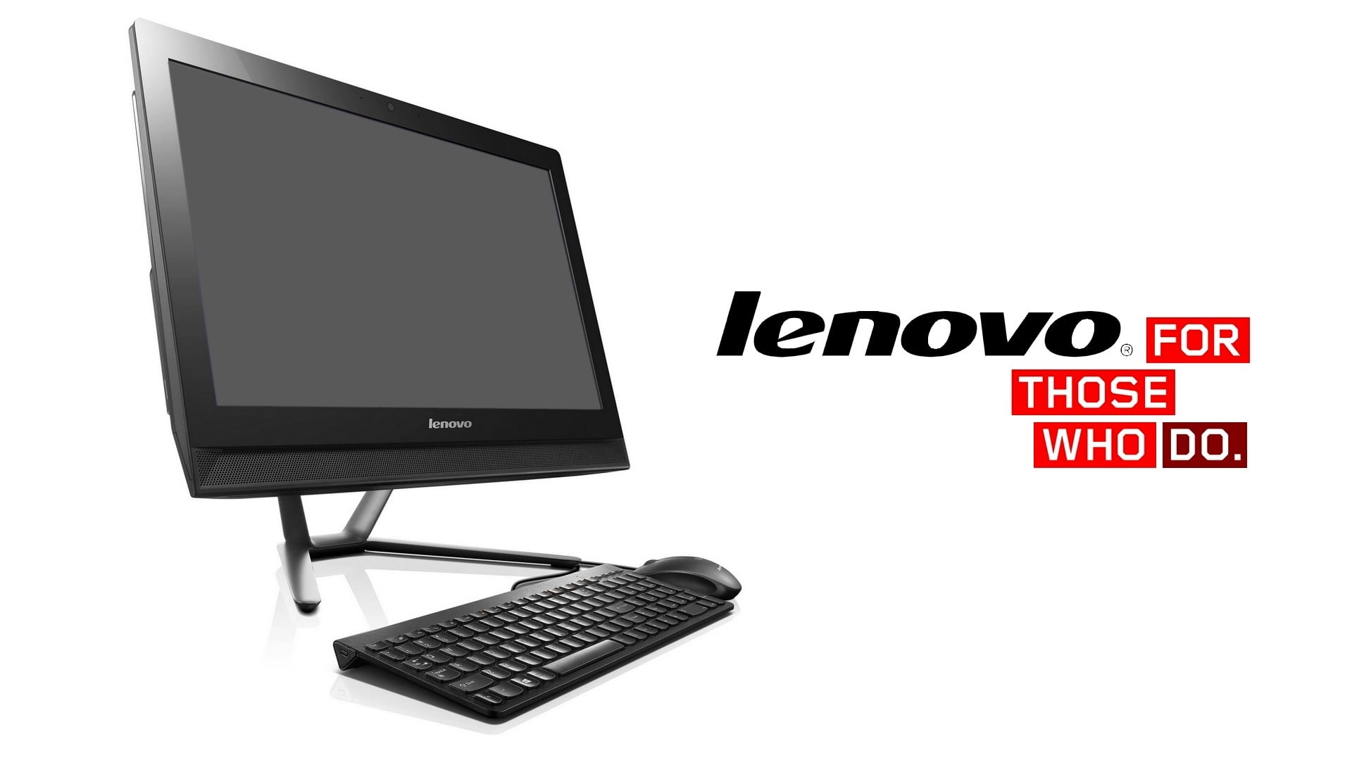Lenovo flat screen computer monitor, keyboard, and mouse, All in One Pc
