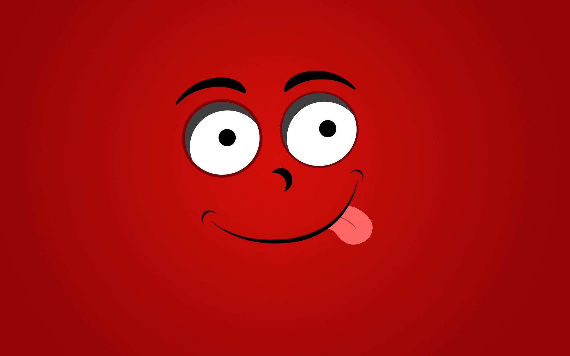 red emoticon clip-art, minimalism, anthropomorphic smiley face