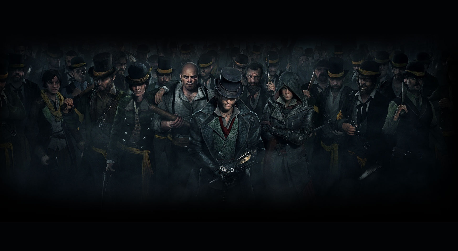 Assassins Creed Syndicate, men wearing hats digital wallpaper