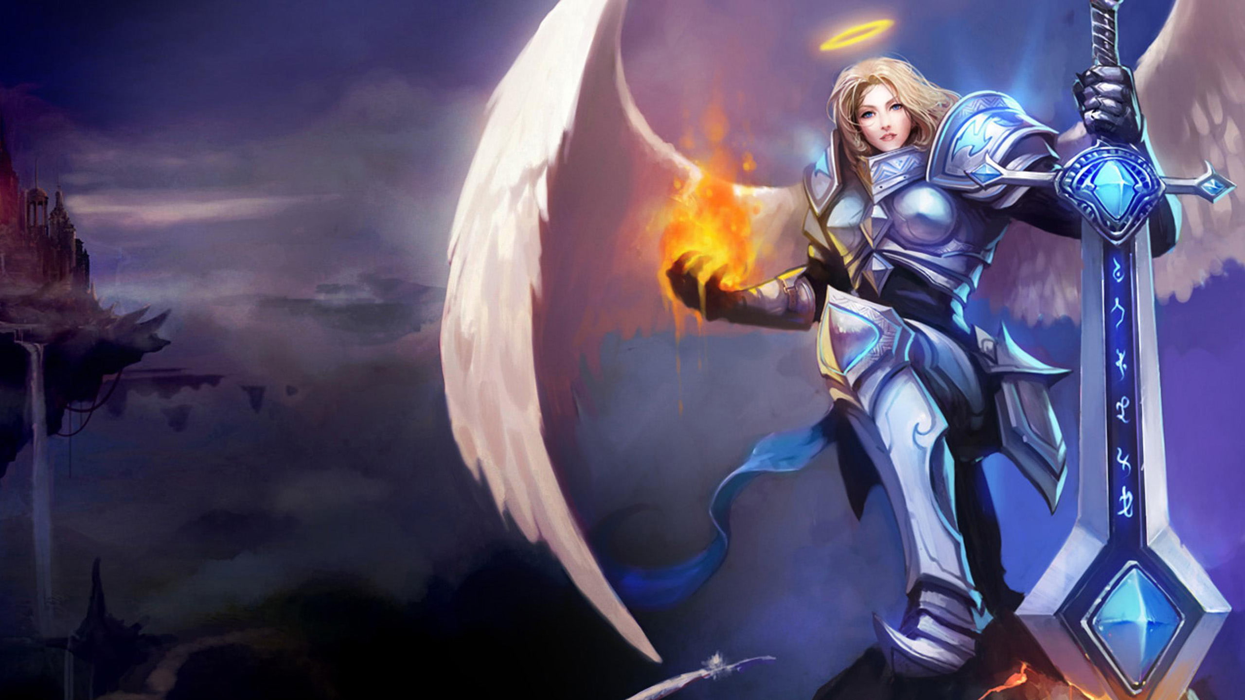 Kayle- Angel-Magic Heroes-League of Legends-Desktop HD Wallpaper-2560×1440