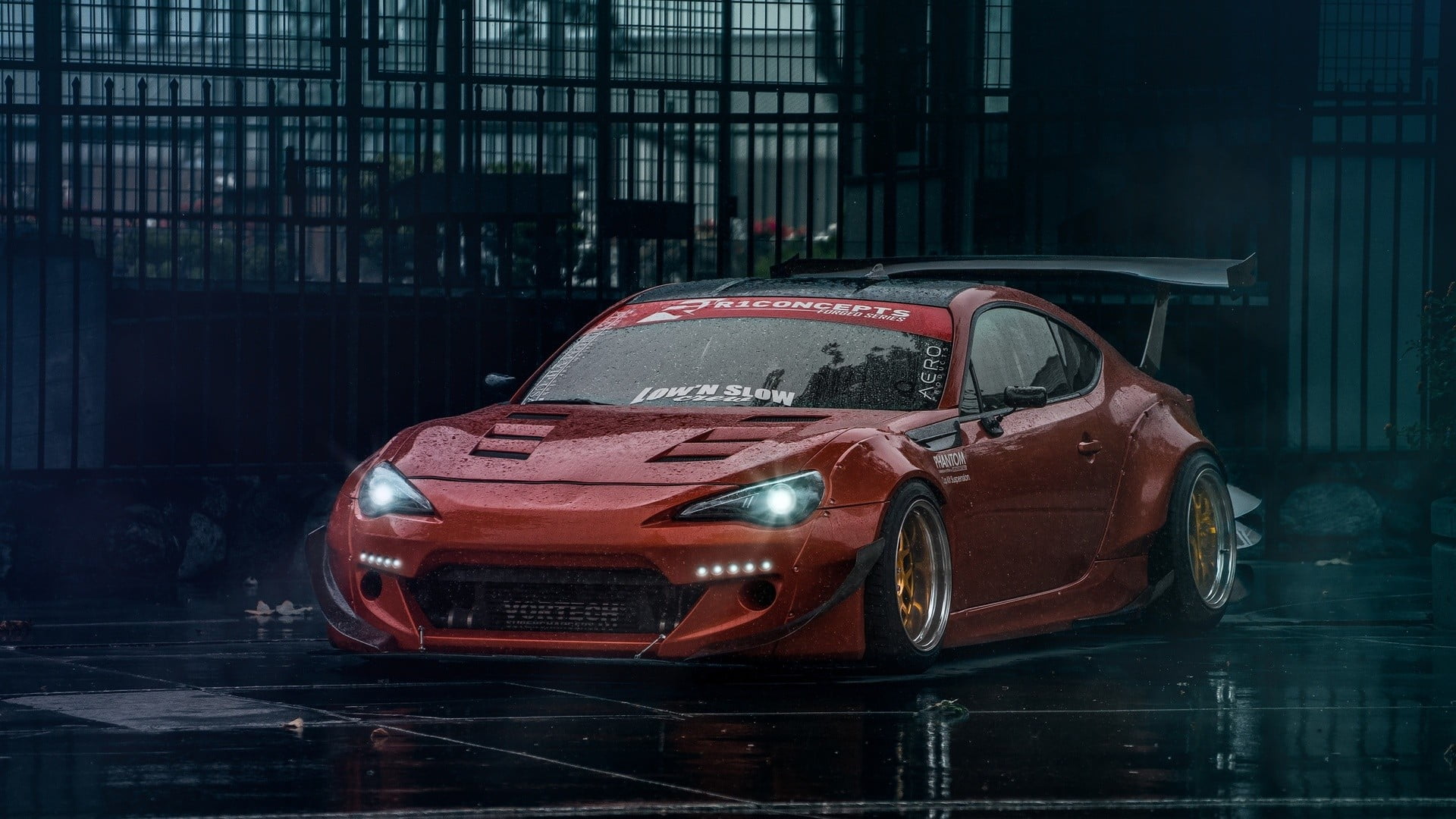 red coupe, car, Toyota, tuning, Scion FR-S, Subaru BRZ, Stance