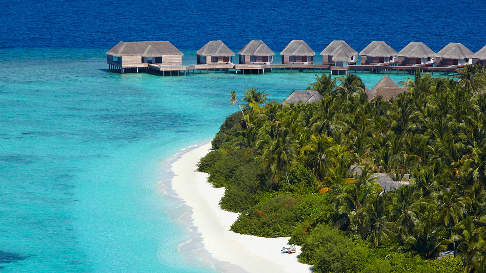 Dusit Thani Baa Atoll Resort Maldives Beach View From The Air 1920×1080