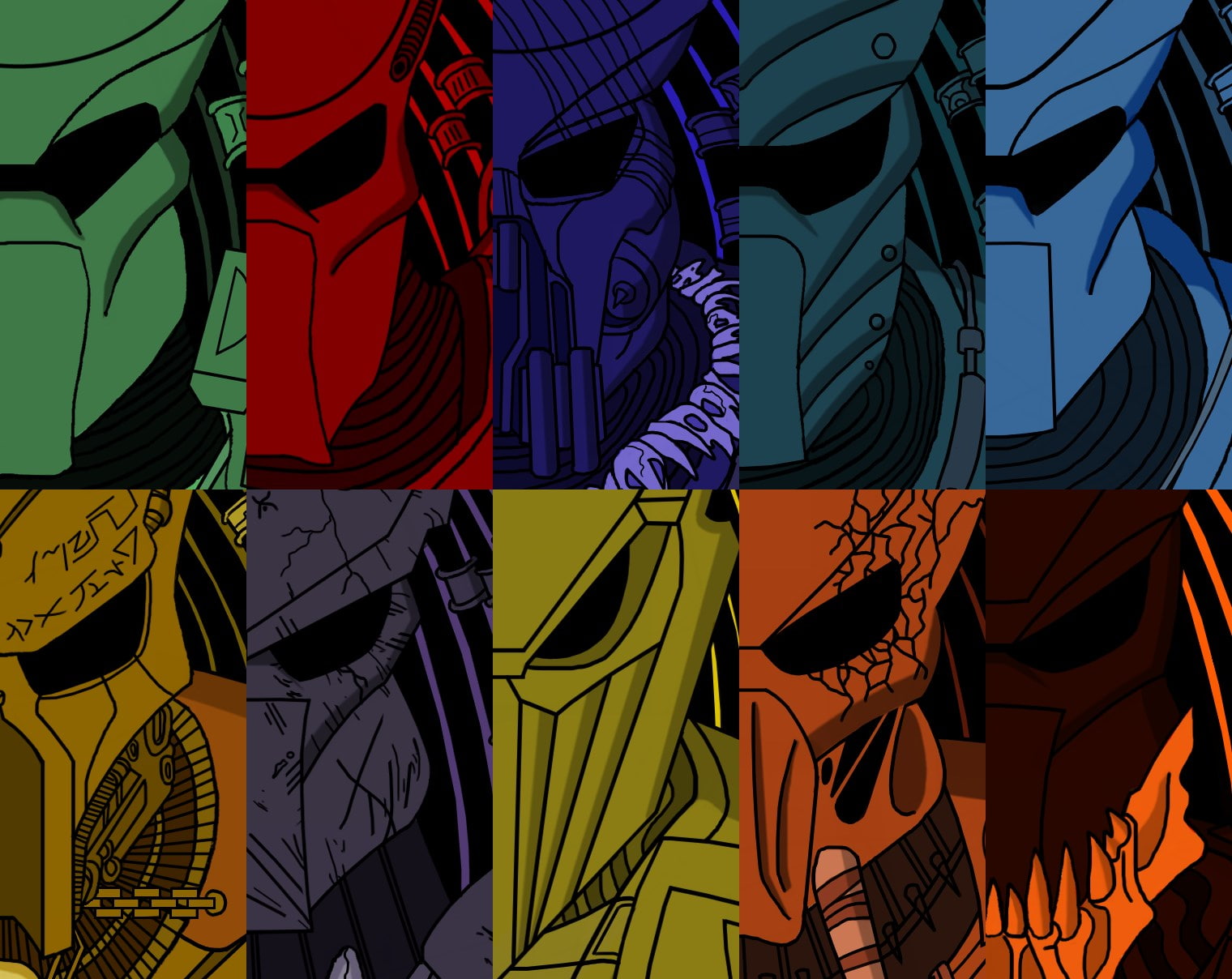 predator, multi colored, full frame, no people, creativity