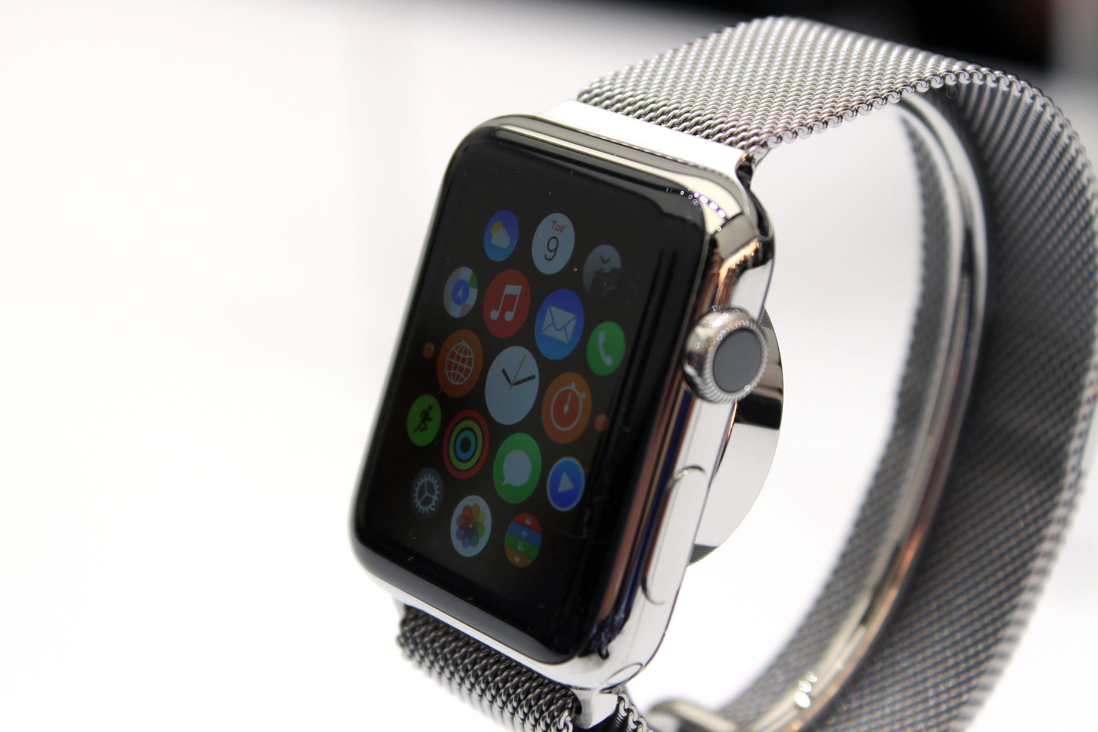 silver Apple Watch with milanese loop band, sydney, technology