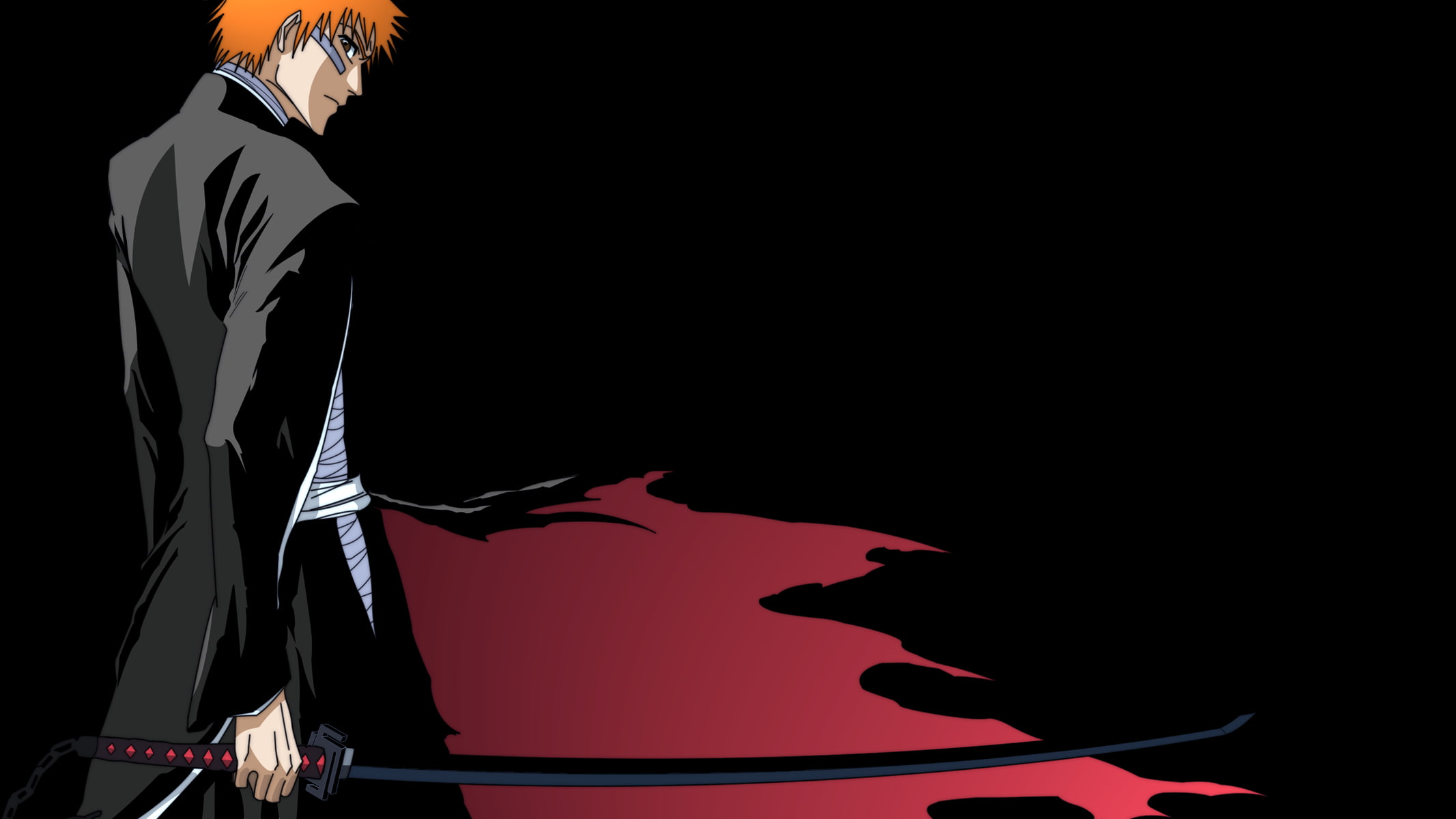 Bleach, Kurosaki Ichigo, anime boys, redhead, black background