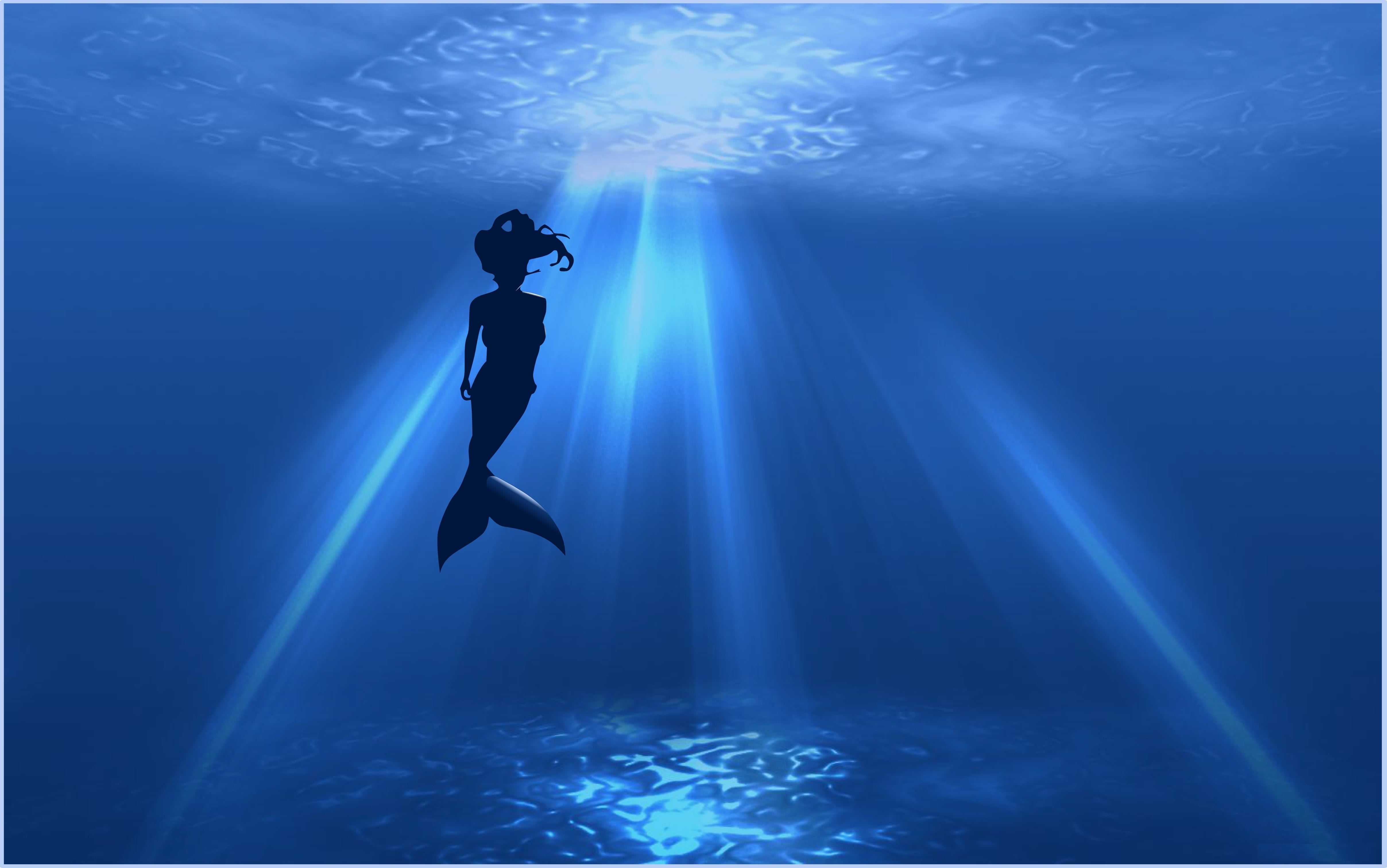 mermaid clip art, sea, the ocean, silhouette, the sun's rays