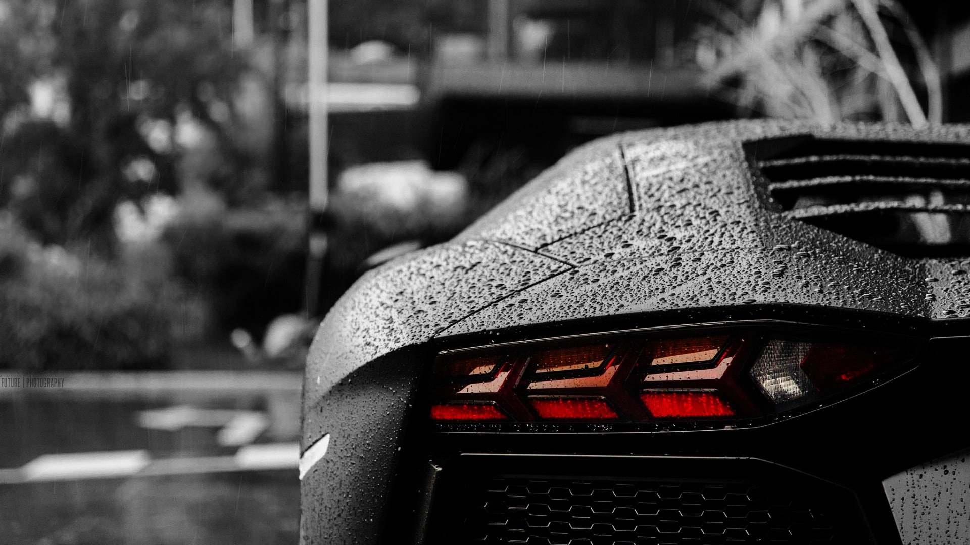 Free Download Hd Wallpaper Rain Water Drops Lamborghini Car