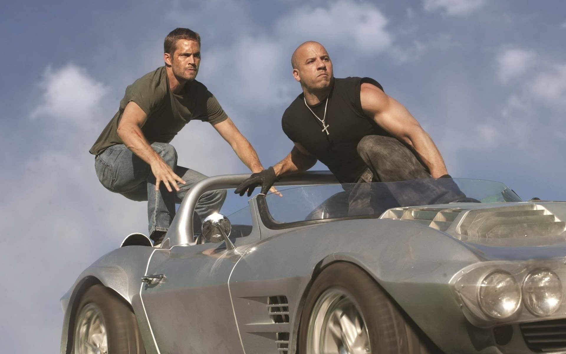 gray muscle car, Fast & Furious, Fast Five, Brian O'Conner