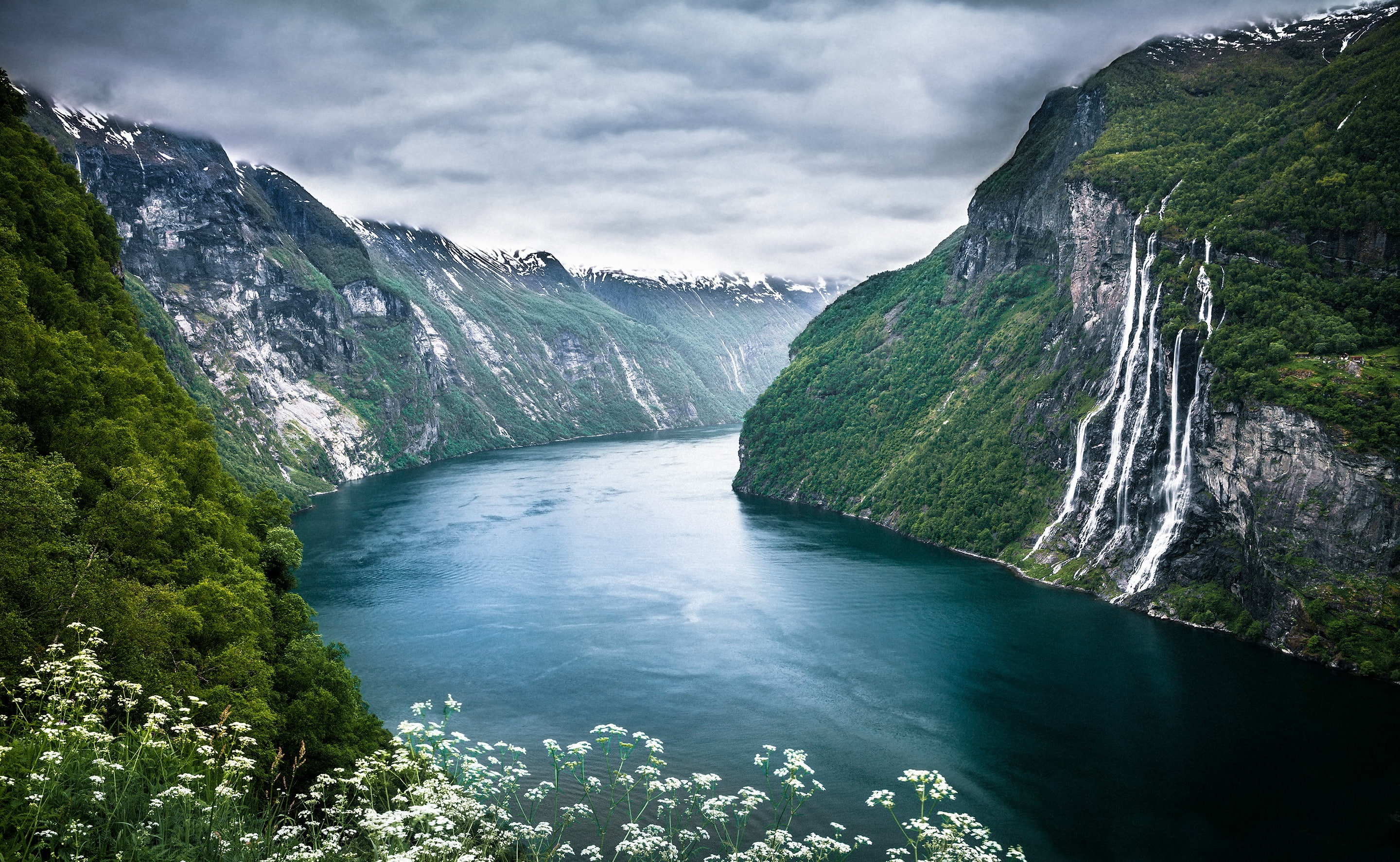 Norway Fjord HD Wallpaper, waterfalls, Europe, scenics - nature