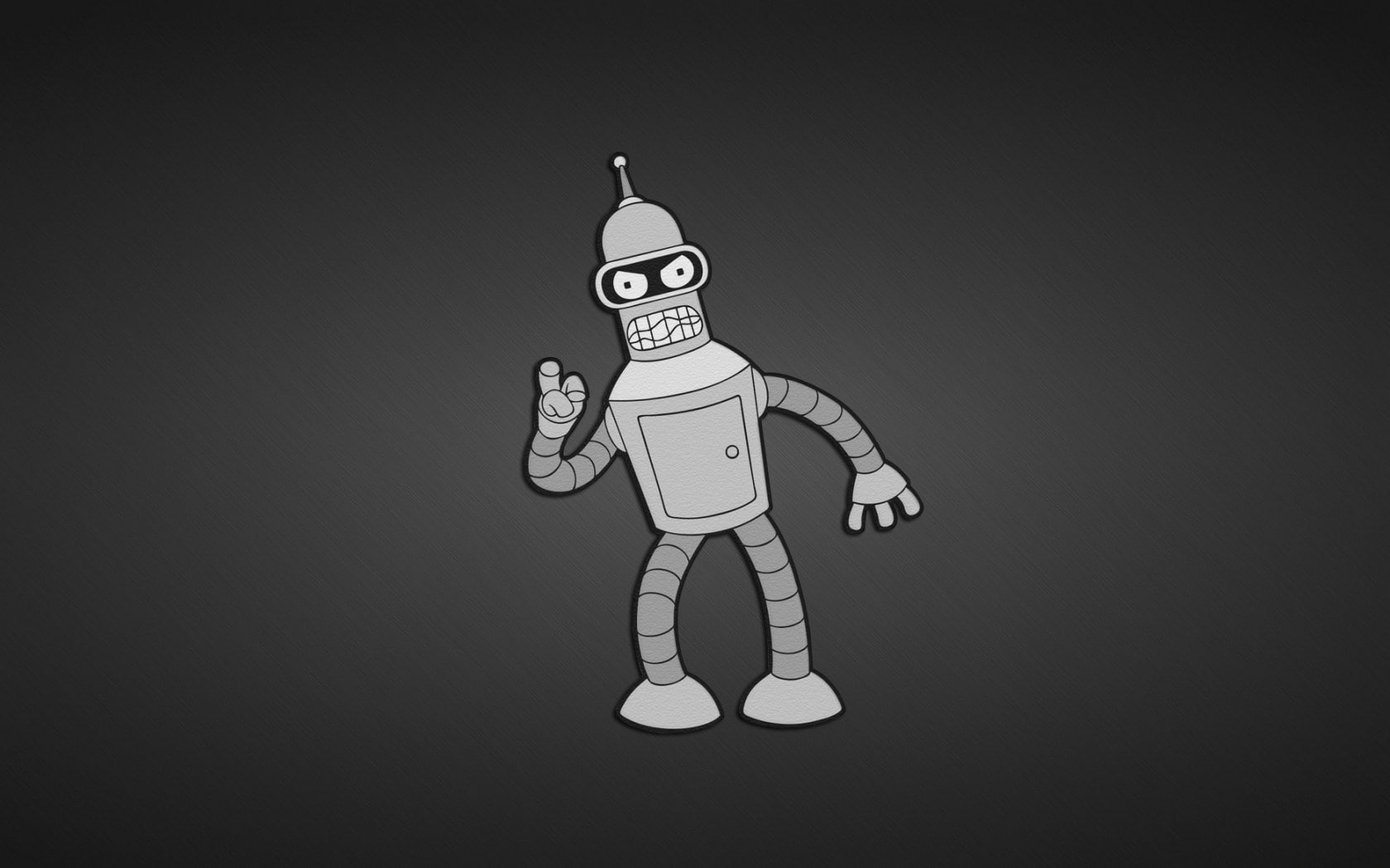 Futurama Bender BW Robot HD, cartoon/comic