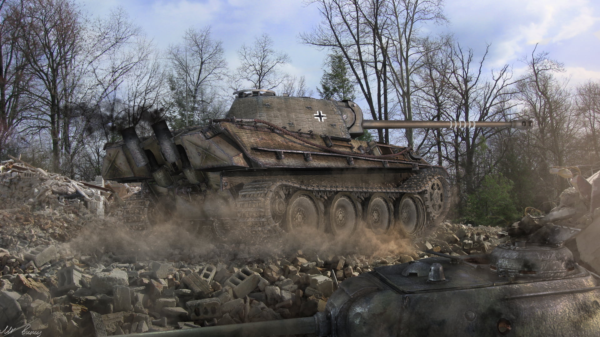 gray battle tank, Germany, tanks, WoT, Panzerkampfwagen V Panther