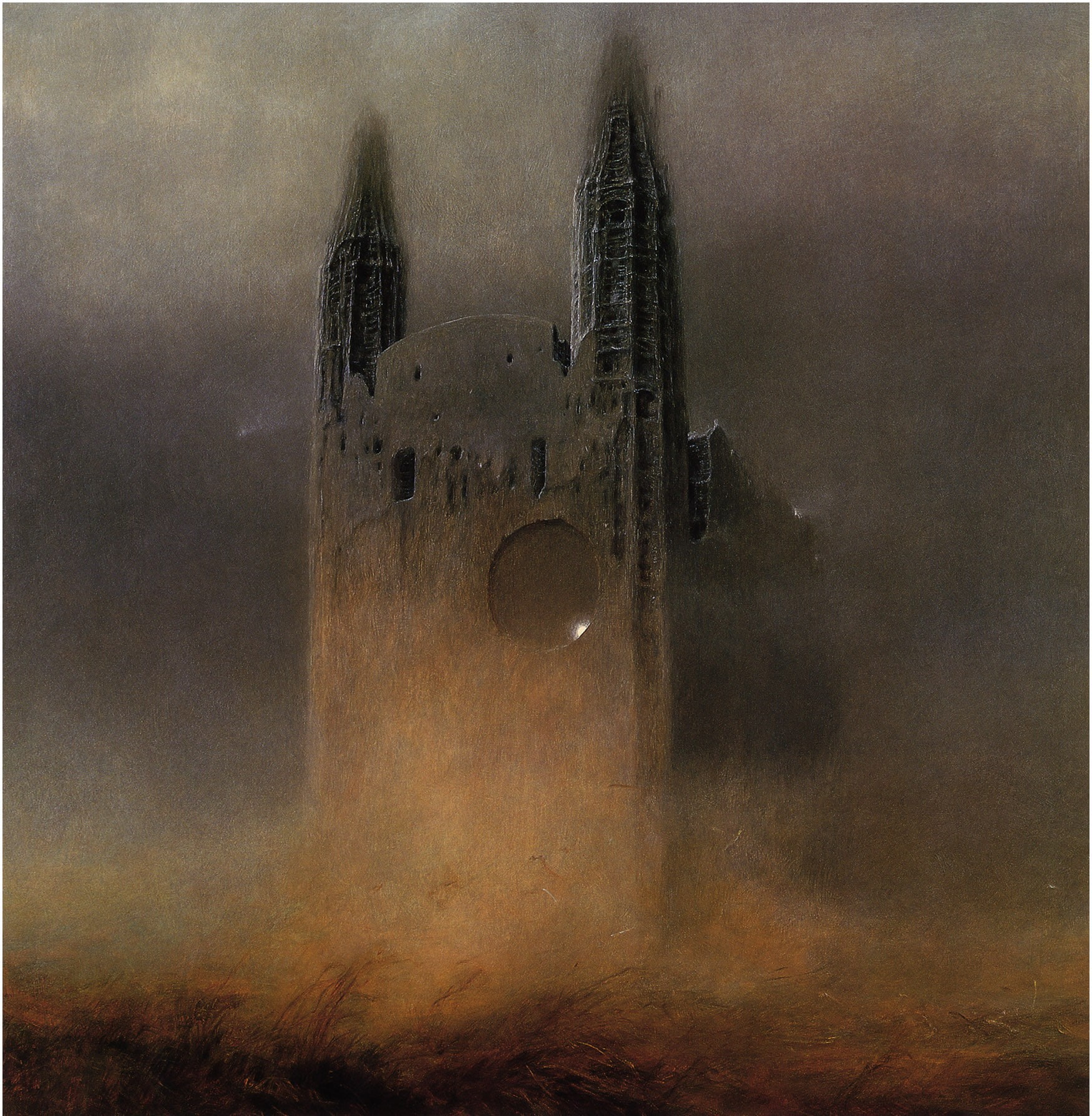 Zdzisław Beksiński, Artwork, Dark, Buildings, Old, Towers