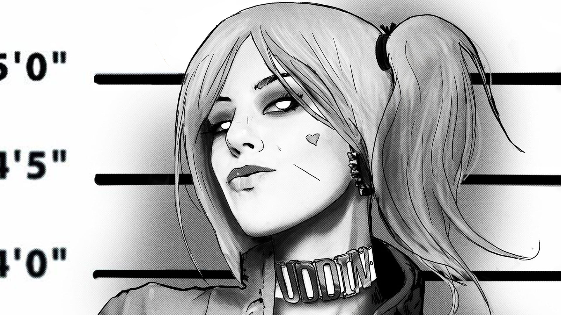 Batman Harlequin sketch, Harley Quinn, comic art, indoors, portrait